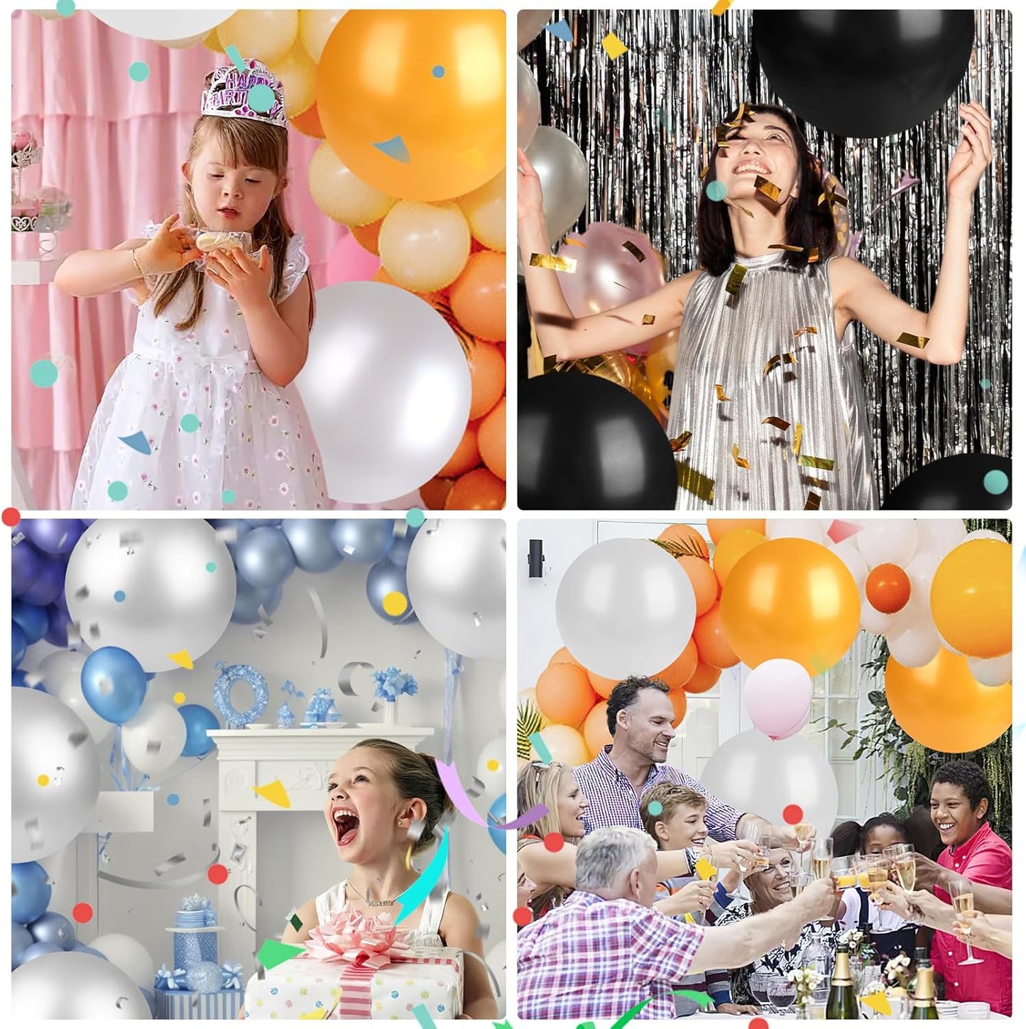 LovesTown 15PCS Party Balloons, 18inch Latex Balloons Garland Arch Kit for Wedding Engagement Graduation Anniversary Party Decor Black