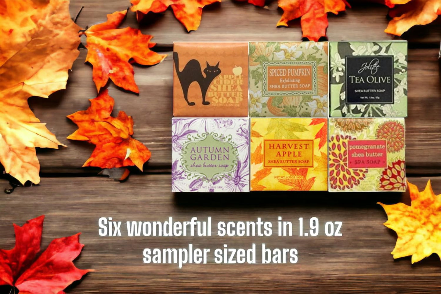 Greenwich Bay Trading Company Spring Garden Bloom Flower Shea Butter Soap Gift Set – Floral Shea Butter Soap Set of Six – Luxurious, Moisturizing, and Perfect for Gifting, 1.9oz (Fall)