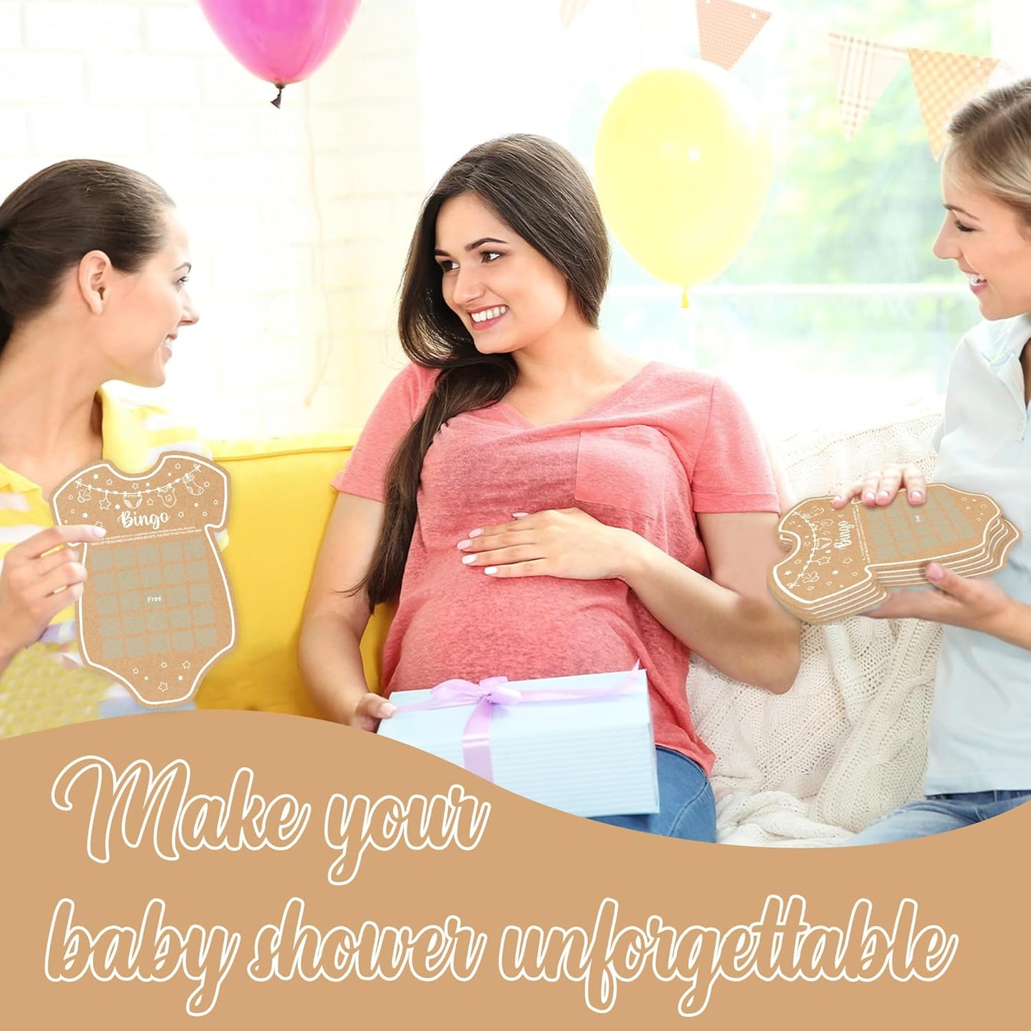 Baby Shower Games, Bingo Cards, Set of 30, Baby Shower Decorations, Ice Breaker Game, Ages 18+