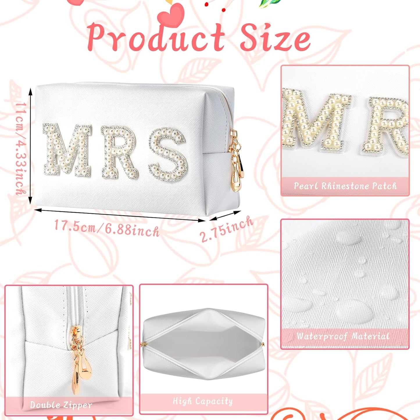 Bride To Be Gift Set - Makeup Bag, Slippers, Robe, Hair Clip - Wedding Gifts