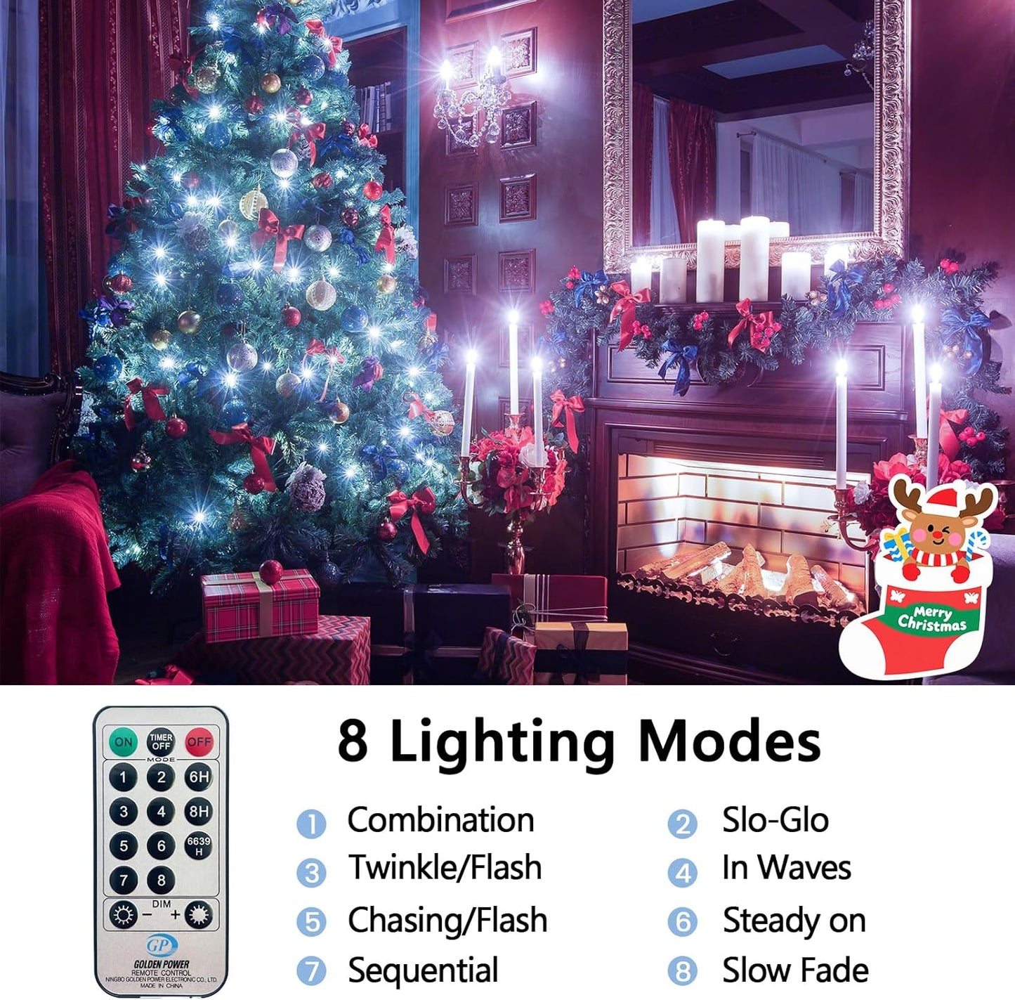 75FT 1500 LED Cluster Christmas Lights, Christmas Tree Lights Outdoor Indoor with 8 Modes & Timer & Remote, Firecrackers String Lights Waterproof for Garland Party Xmas Decorations, Cool White