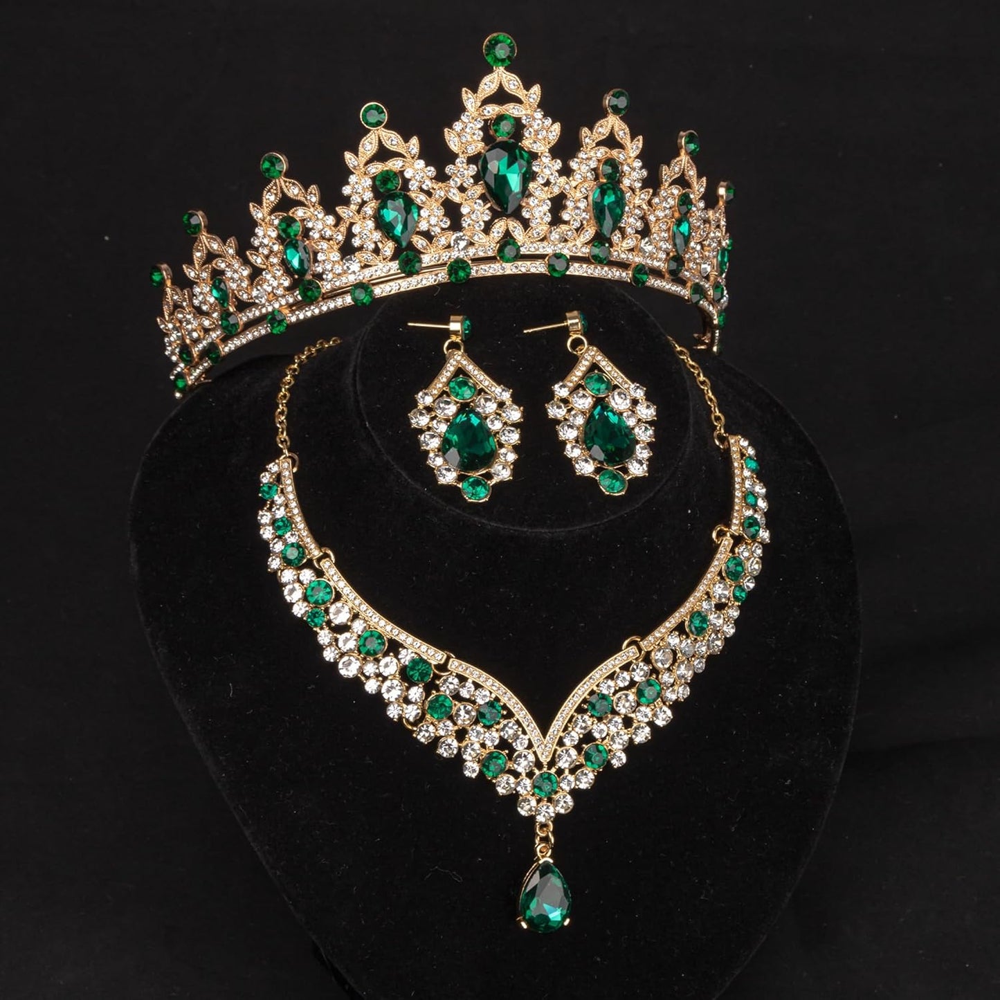 Crowns and Tiaras jewelry sets for Wedding princess birthday party Halloween Prom Pageant Jewelry for Women Crystal Bridal Jewelry Set for women