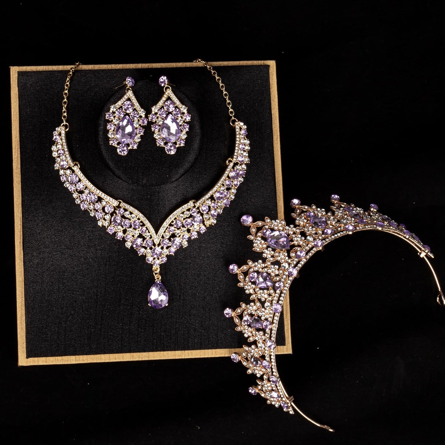 Crowns and Tiaras jewelry sets for Wedding princess birthday party Halloween Prom Pageant Jewelry for Women Crystal Bridal Jewelry Set for women