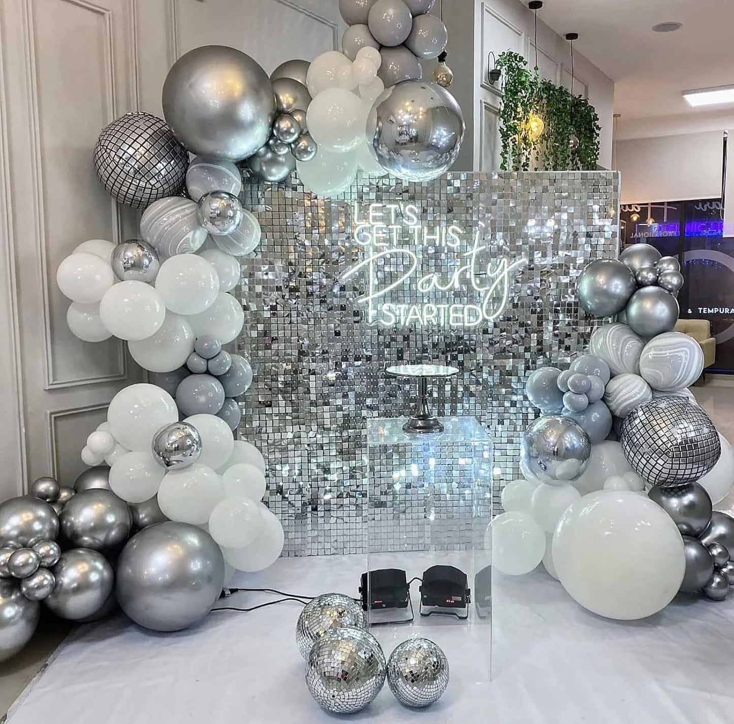 KALOR 12 Inch Metallic Silver Balloons, 50 Pcs Latex Helium Metallic Balloons for Kid's Birthday Party, Baby Shower, Wedding, Graduate Party Decorations