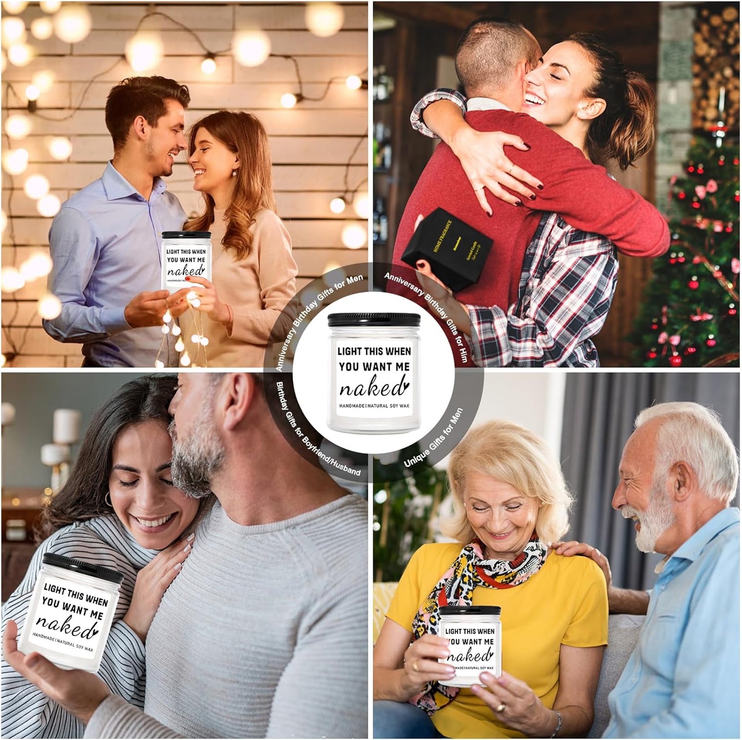 Homsolver Gifts for Boyfriend Husband Men Couples, Funny Birthday Anniversary Wedding Valentines Christmas Romantic Gifts for Boyfriend, Husband, Men, Naughty Unique Lavender Candle