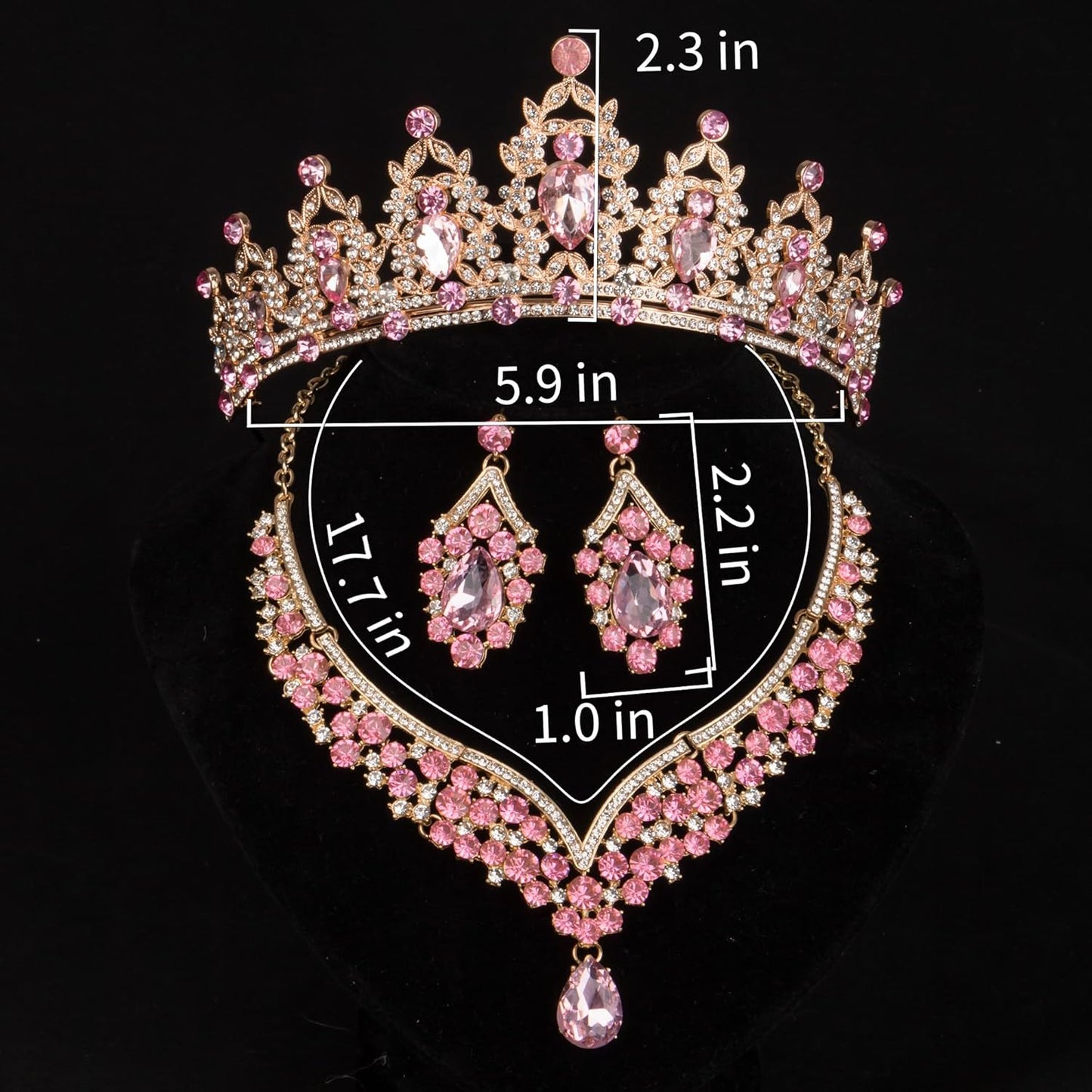 Crowns and Tiaras jewelry sets for Wedding princess birthday party Halloween Prom Pageant Jewelry for Women Crystal Bridal Jewelry Set for women