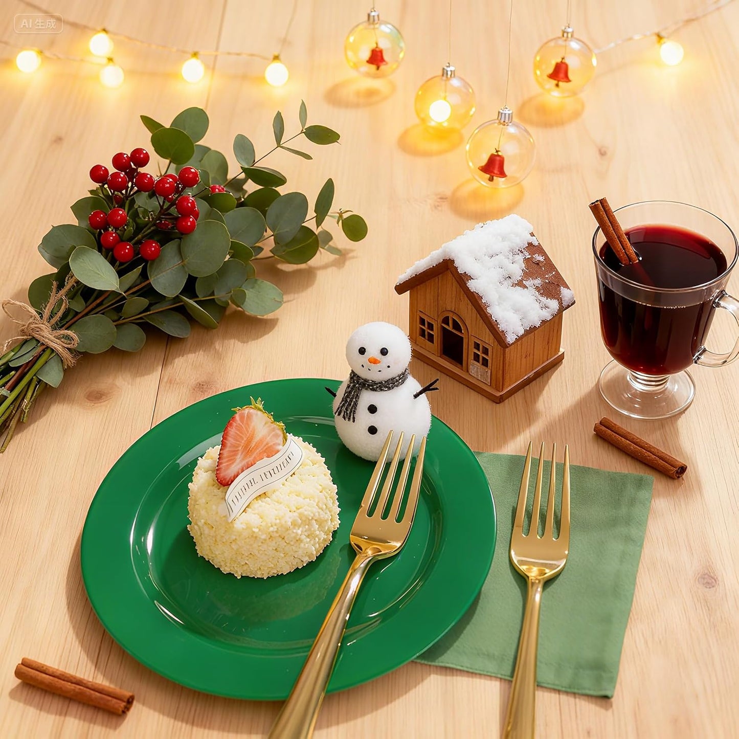 FLOWERCAT 60PCS Green Plates & Christmas Plates - Heavy Duty Dark Green plates Disposable for St. Patrick's Party &Christmas- Include 30PCS 10.25" Dinner Plates & 30PCS 7.5" Dessert Plates