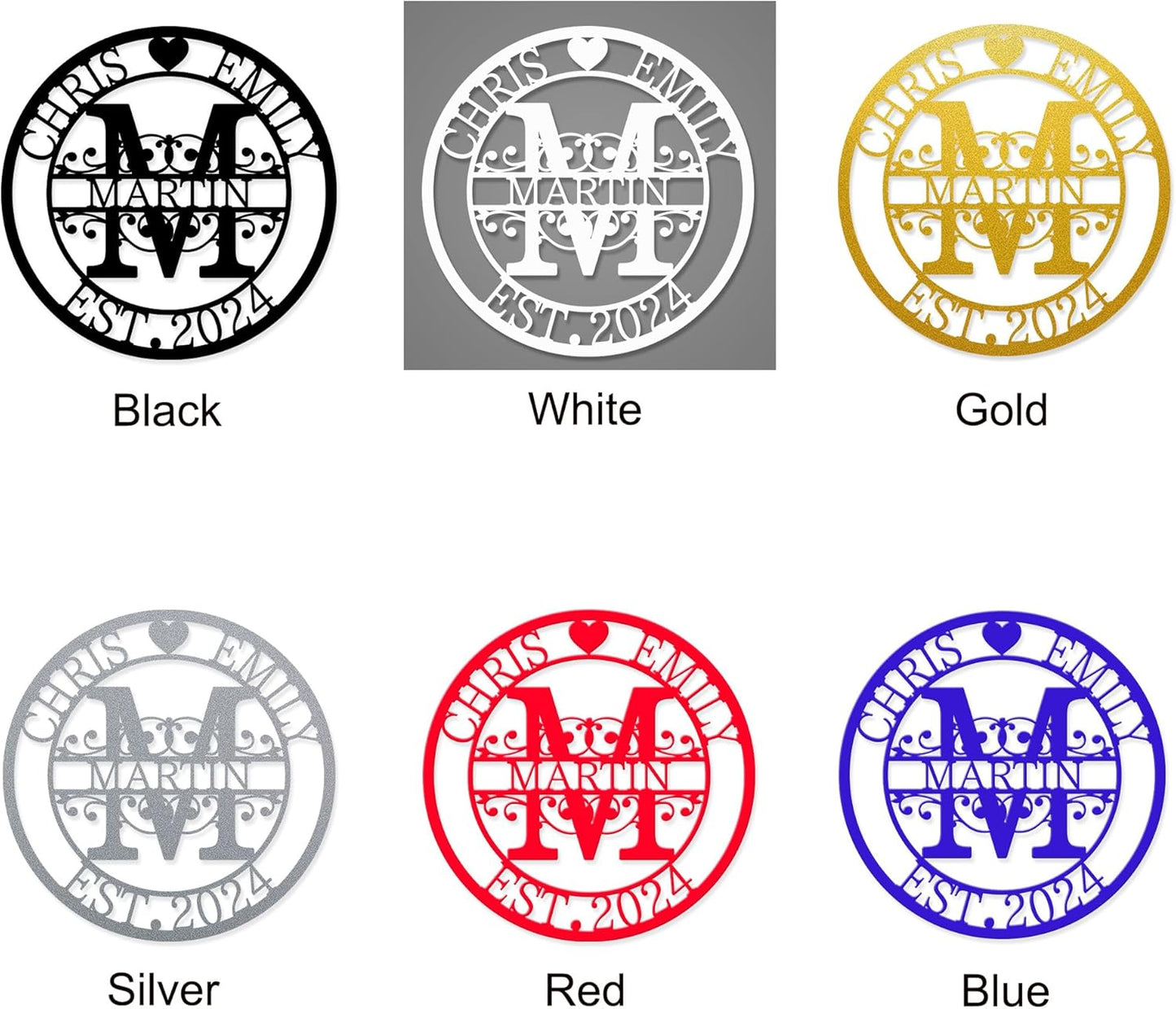 Custom Metal Signs | Personalized Monogram Name Sign | Wedding Gifts for Couples 2025 | Outdoor Wall Art for Family Name | Anniversary Wedding Gifts for Women, Wife, Parents, couple