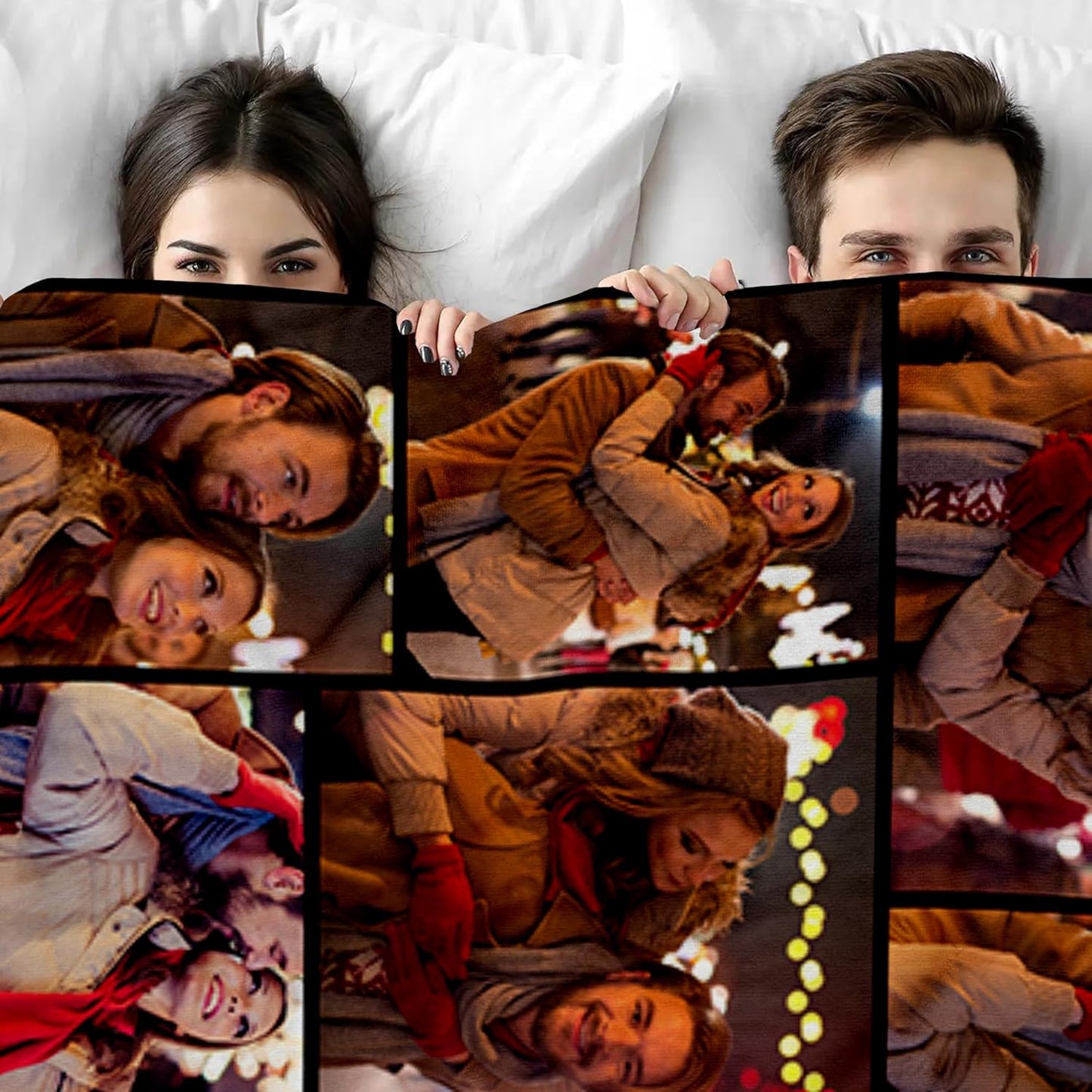 Personalized Valentine's Gifts for Couples, Custom Photo Blankets for Boyfriend Girlfriend with & Name Date, I Love You Birthday Wedding for Wife, Husband, Her, Him