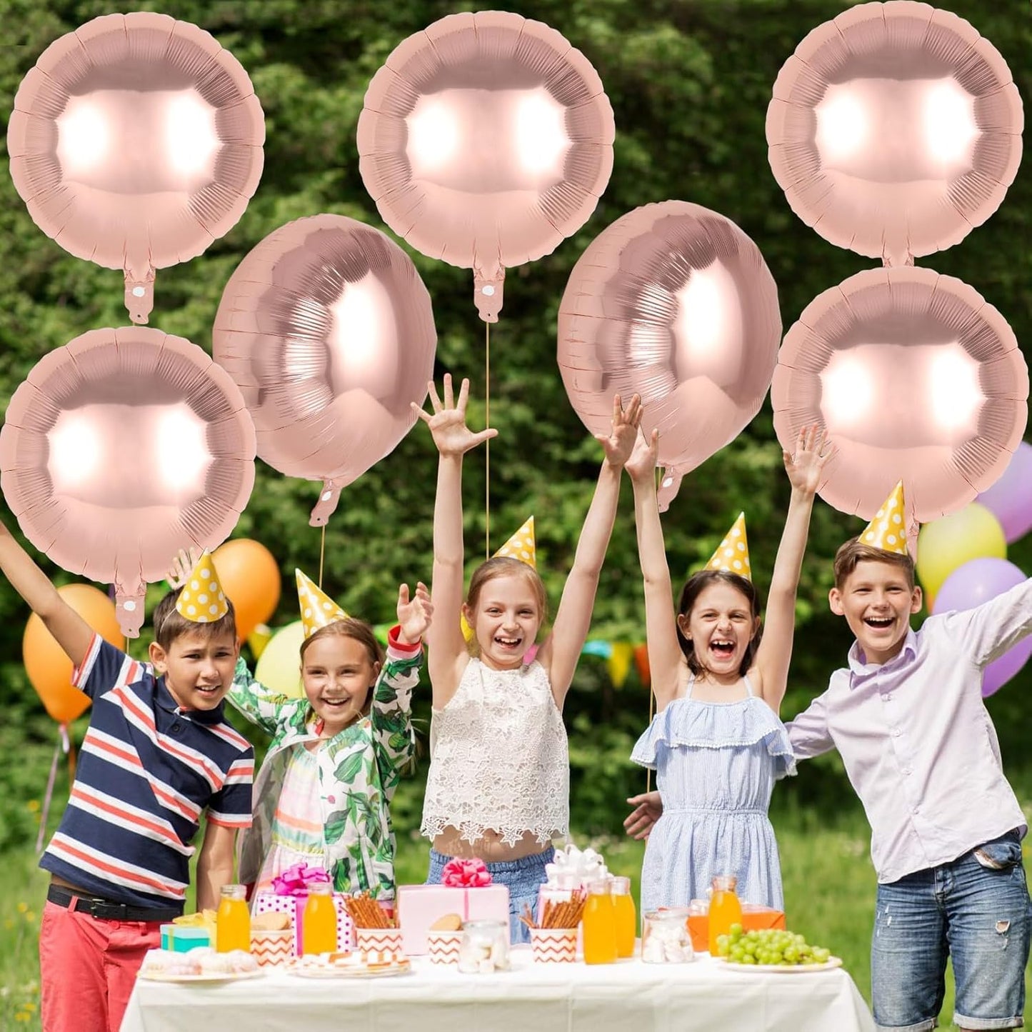20 Pcs Round Shaped Balloons,18 Inch Round Foil Balloon,Giant Round Mylar Balloon Helium Balloons for Birthday Party Baby Shower Wedding Decorations (Champagne Gold)