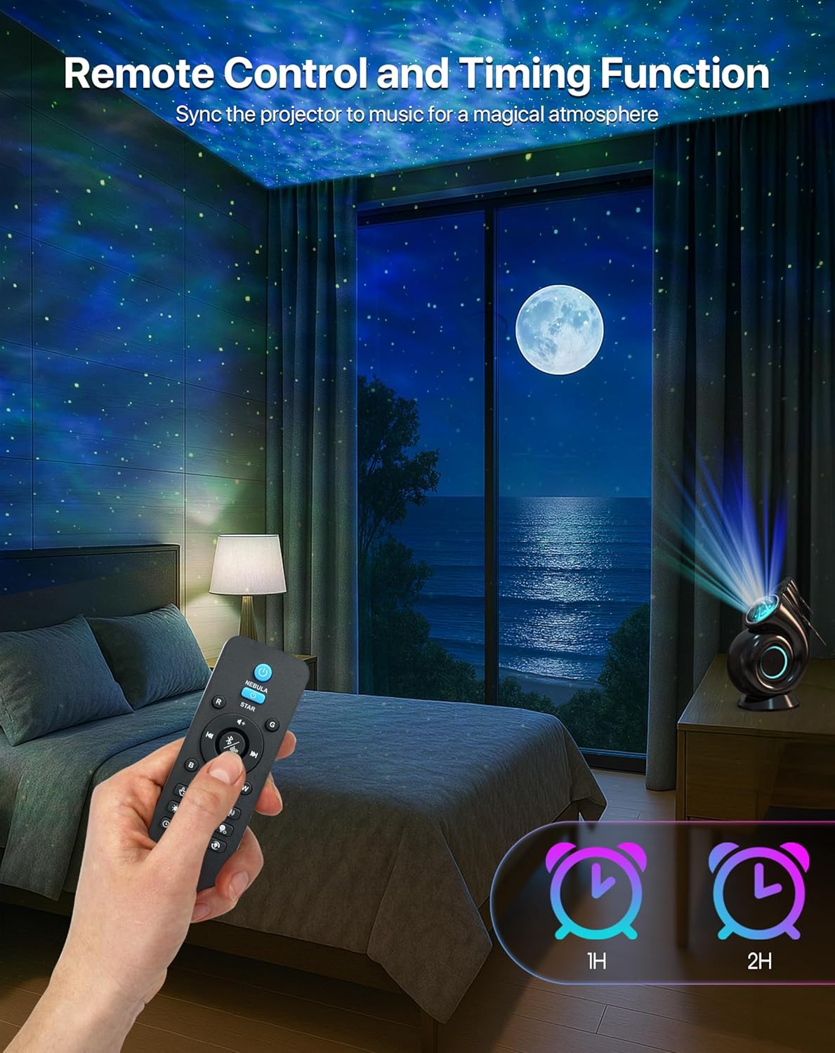 Rossetta Galaxy Projector, Star Projector LED Lights for Bedroom, Night Light for Kids Room with Timer and Remote, Room Decor Aesthetic, Home Decor, Gifts for Adults, Teens, Christmas, Birthday