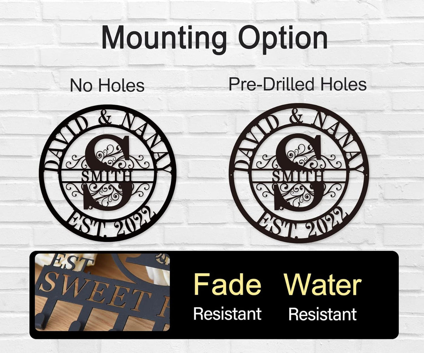 Custom Metal Name Sign, Custom Last Name Sign,Metal Last Name Sign, Personalized Monogram Wall Decor with Last Name Signs Initial Split Letter, Monogram Signs Personalized Wedding Gifts