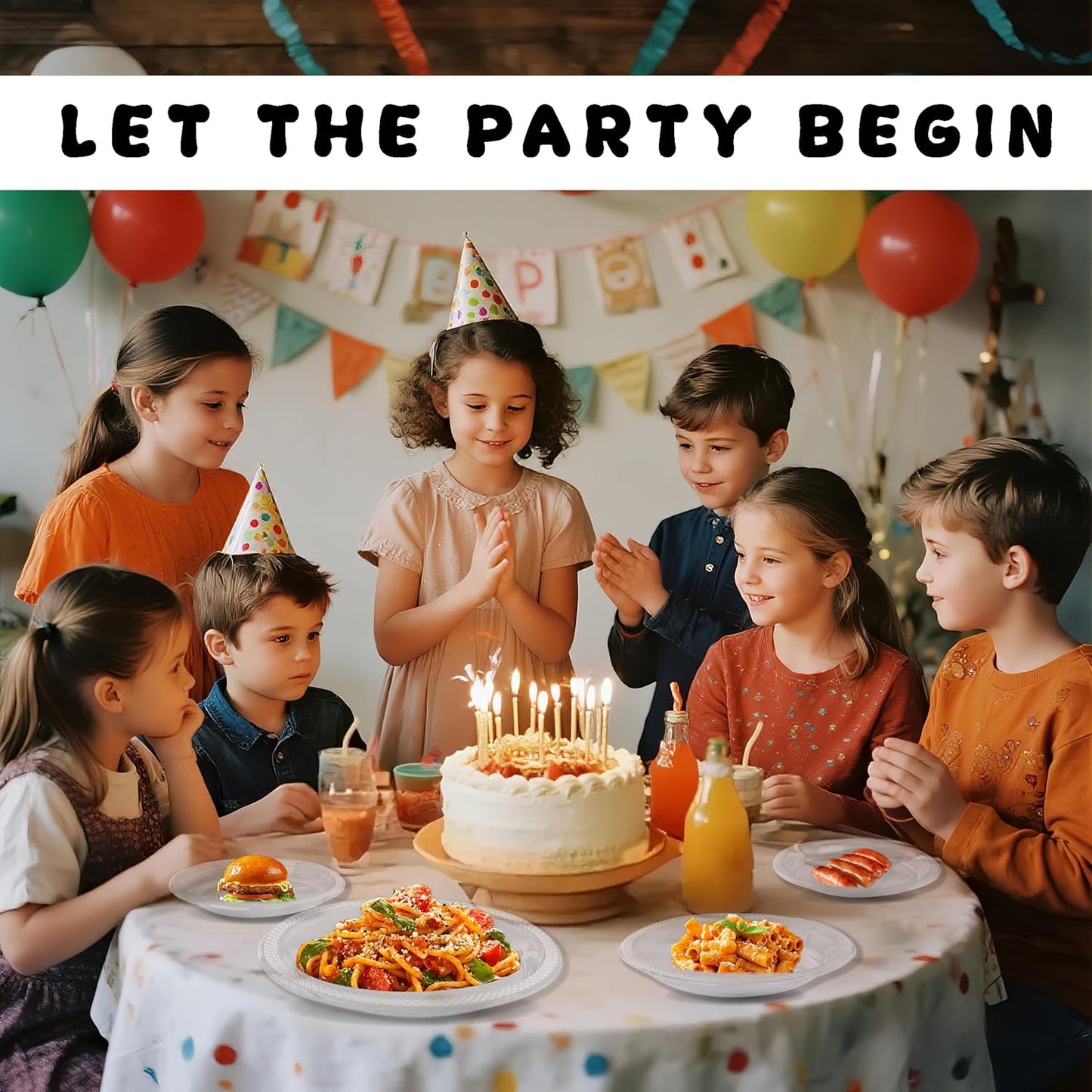 WELLIFE 7 Inch Plastic Plates Clear 50 Count Disposable Plate for Party, Dessert Small Plates for Dinner Cake Salad Supplies Birthday