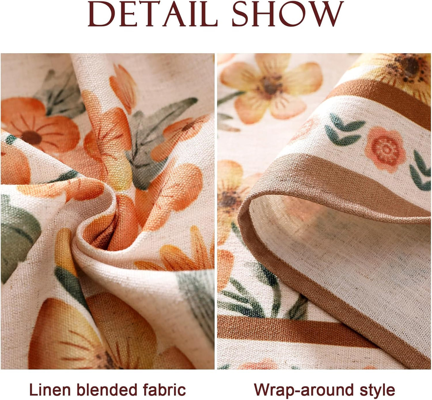 Designer Vintage Linen Extra Long Rectangle Tablecloth,William Morris Floral Soft and Durable Table Cloth,Decor Table Cover for Kitchen,Dining,Thanksgiving,Christmas,67"*118"-Athea