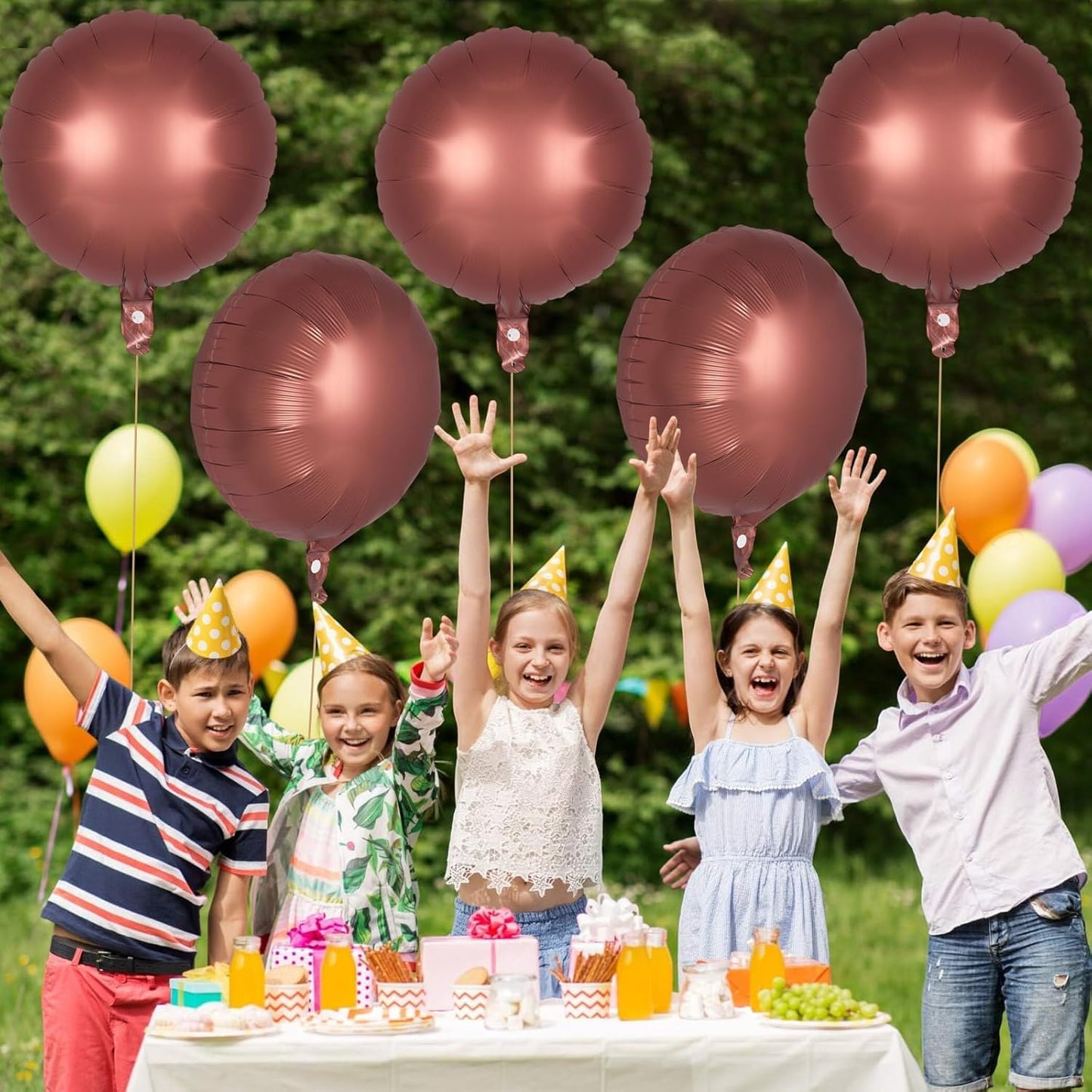 20 Pcs Chocolate Round Shaped Balloons,18 Inch Round Foil Balloon,Giant Round Mylar Balloon Helium Balloons for Birthday Party Baby Shower Wedding Decorations (Chocolate)