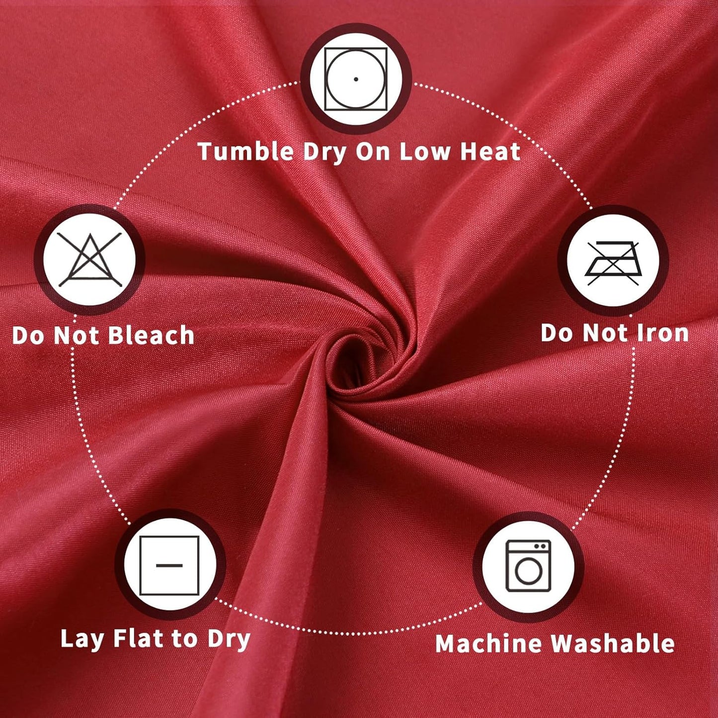 PureFit 6 Pack Round Red Table Cloths 120 Inch for Round Tables, Stain and Wrinkle Resistant Table Linens for Home Use, Wedding, Party, Banquet and Camping