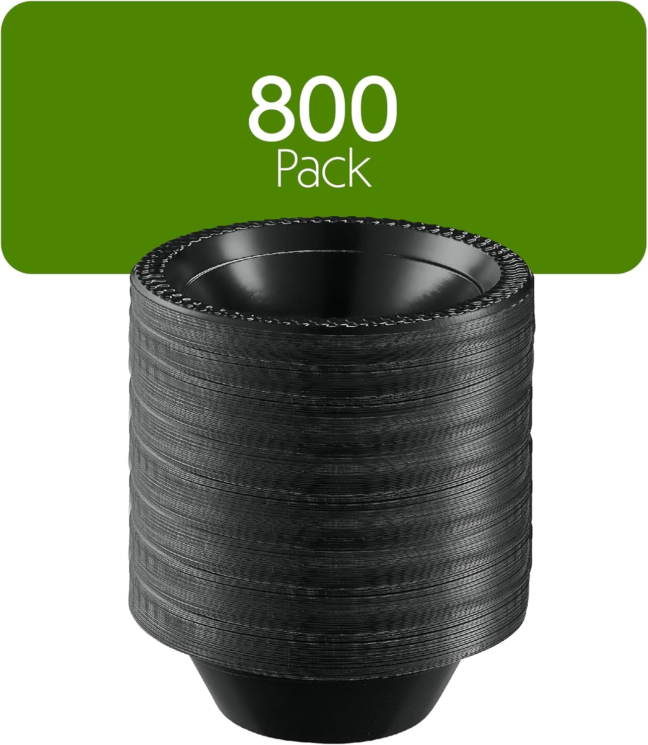 PLASTICPRO 800 PCS Black Plastic Bowls Light Weight 12 oz Plastic Soup Bowls Black Salad Plates Disposable for Party and Wedding