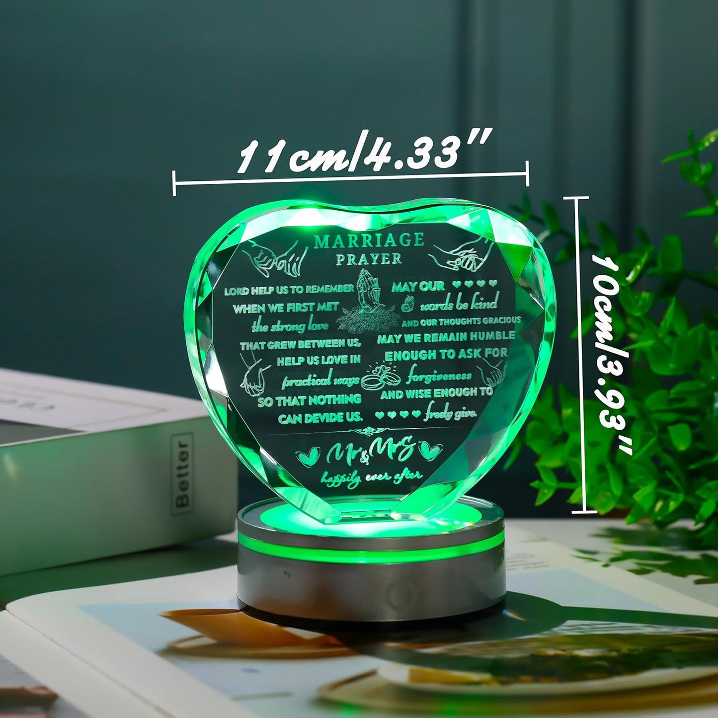 Wedding Gifts for Couples Unique 2025 - Happy Anniversary Marriage Gift Crystal Keepsake - Engagement Gifts Bridal Shower Gifts for Bride and Groom Engagement Newlywed Mr And Mrs Gifts