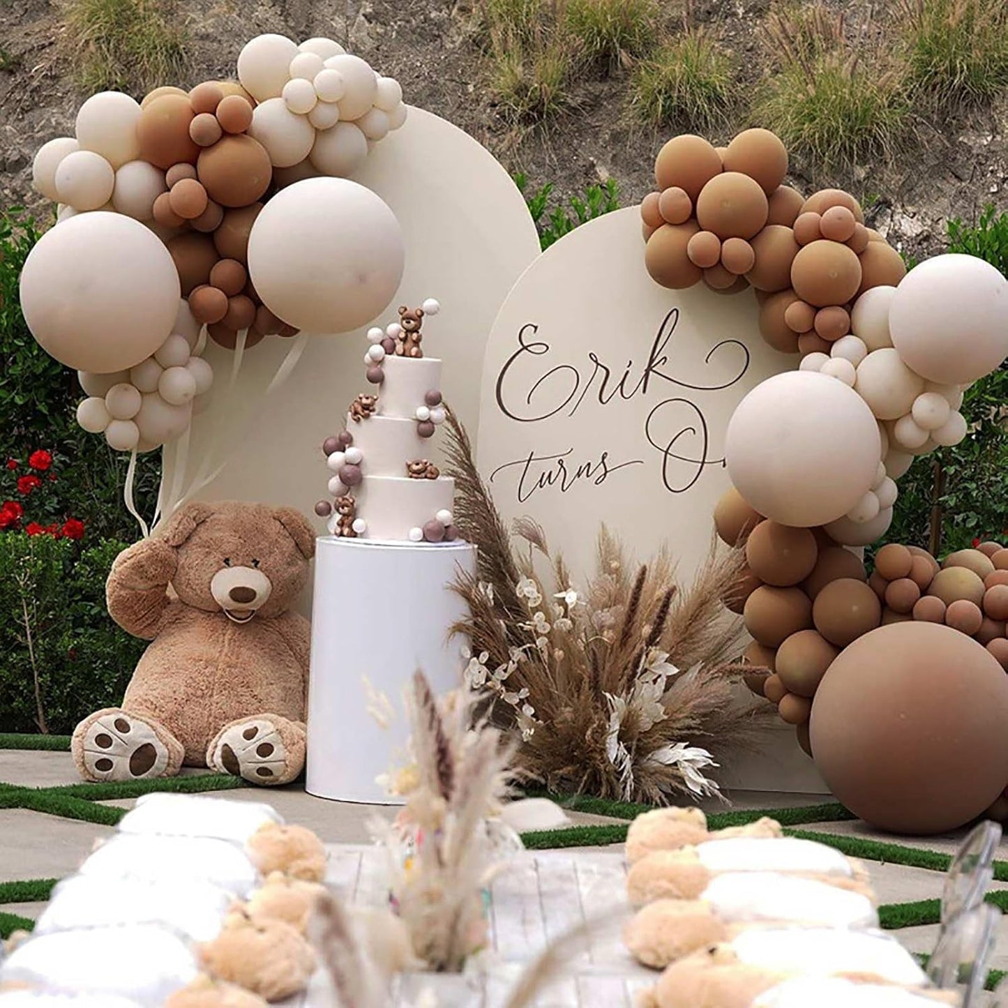 KALOR 12 Inch Retro Brown Balloons, 50 Pcs Latex Helium Balloons for Kid's Birthday Party, Baby Shower, Wedding, Graduate Party Decorations