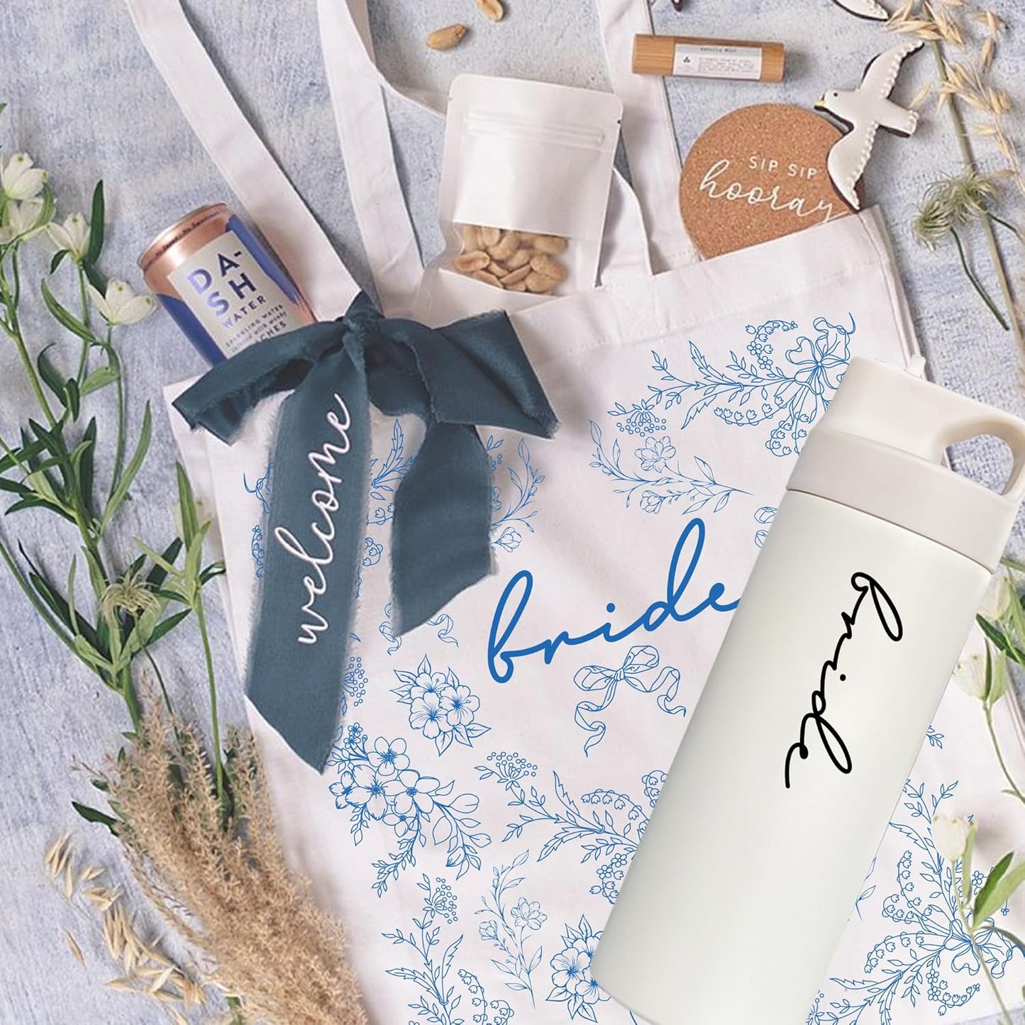 Water Bottles for Bride, Gifts for Bridal Shower Engagement Wedding and Married Couples Anniversary