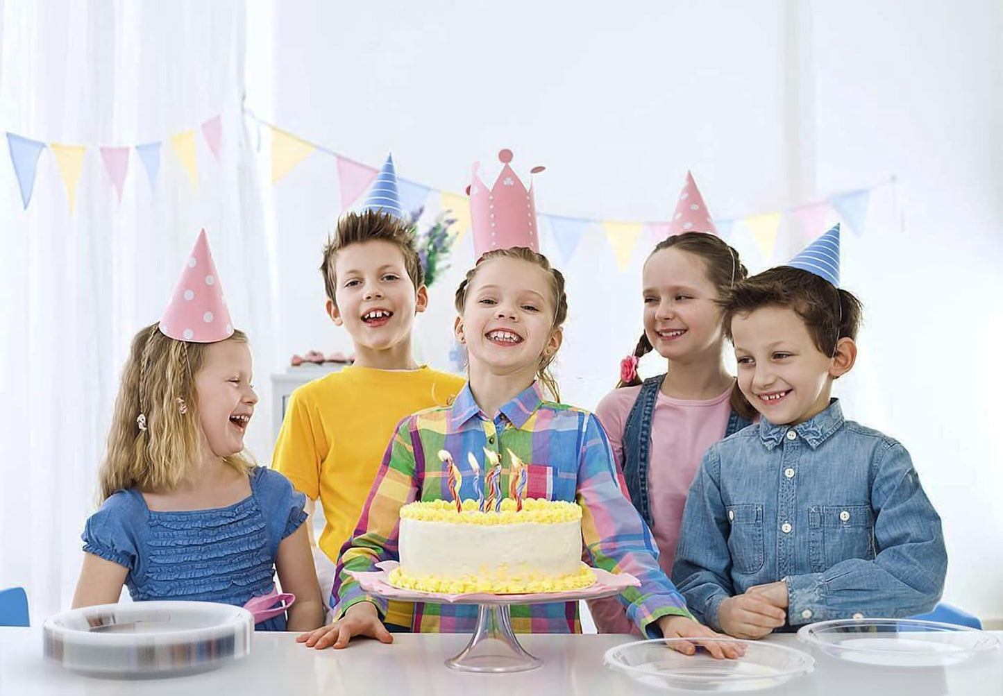 Exquisite Party Solids Clear Plastic Plates For Party 9" Clear Disposable Plates Heavy Duty 100 Pcs Plastic Dinnerware Sets Heavy Duty 350 GSM Disposable Dinnerware Set