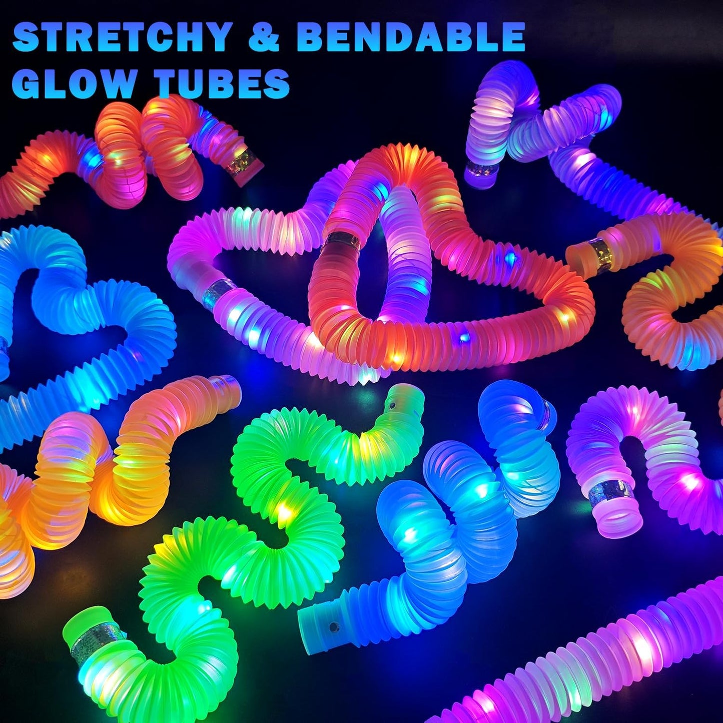 Glow Sticks Party Favors for Kids 12 PCS-Christmas Glow in Dark Party Supplies for Toddlers,Light Up Necklace Bracelet Accessories for Boys Girls,Neon Decoration for Birthday New Years Eve Camp Care