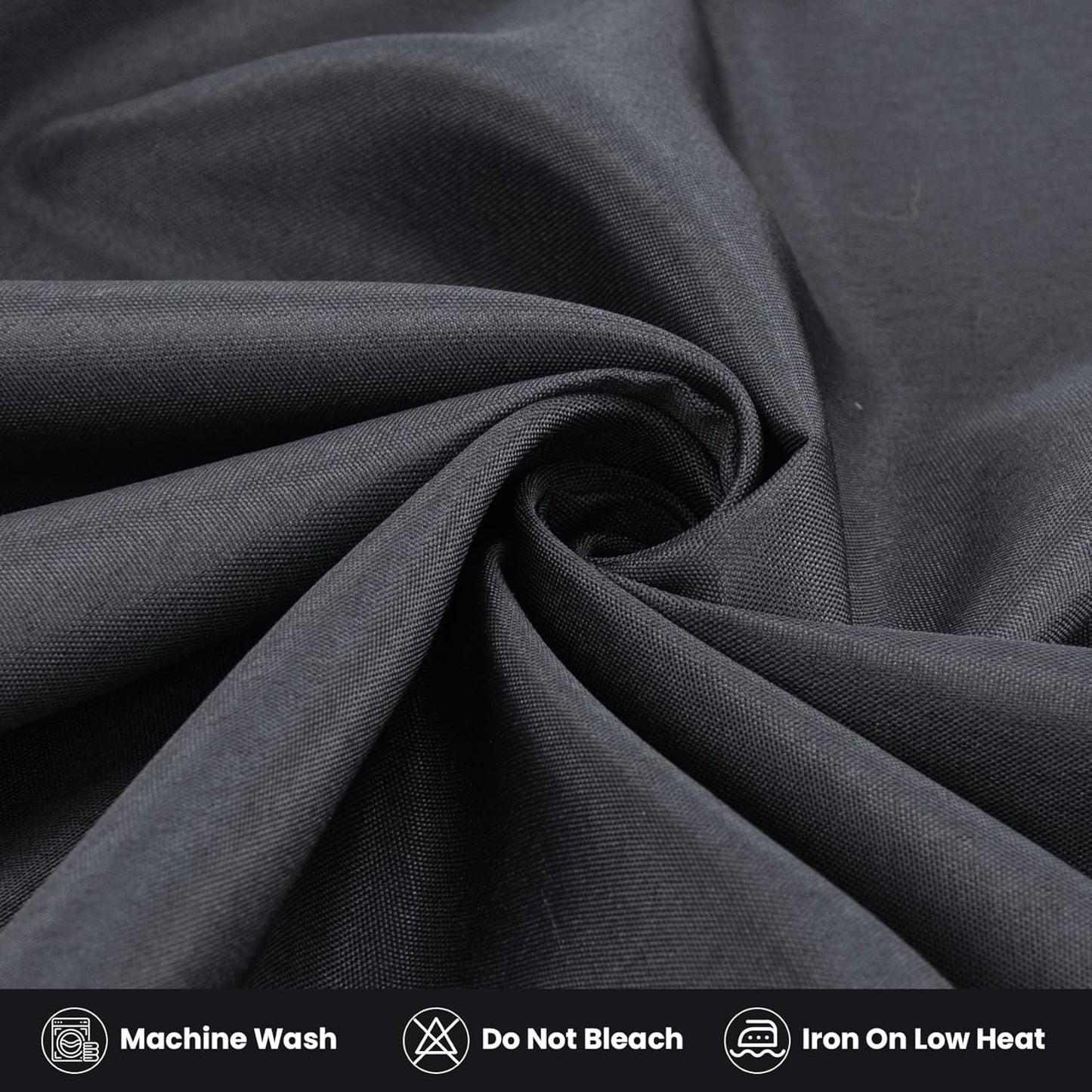 2 Pack Fitted Tablecloth for 6 Foot Rectangle Tables 72 x 30 Inch Black Table Covers Water Resistant Polyester Table Cloth for Wedding, Parties,Display, Trade Show (Black)