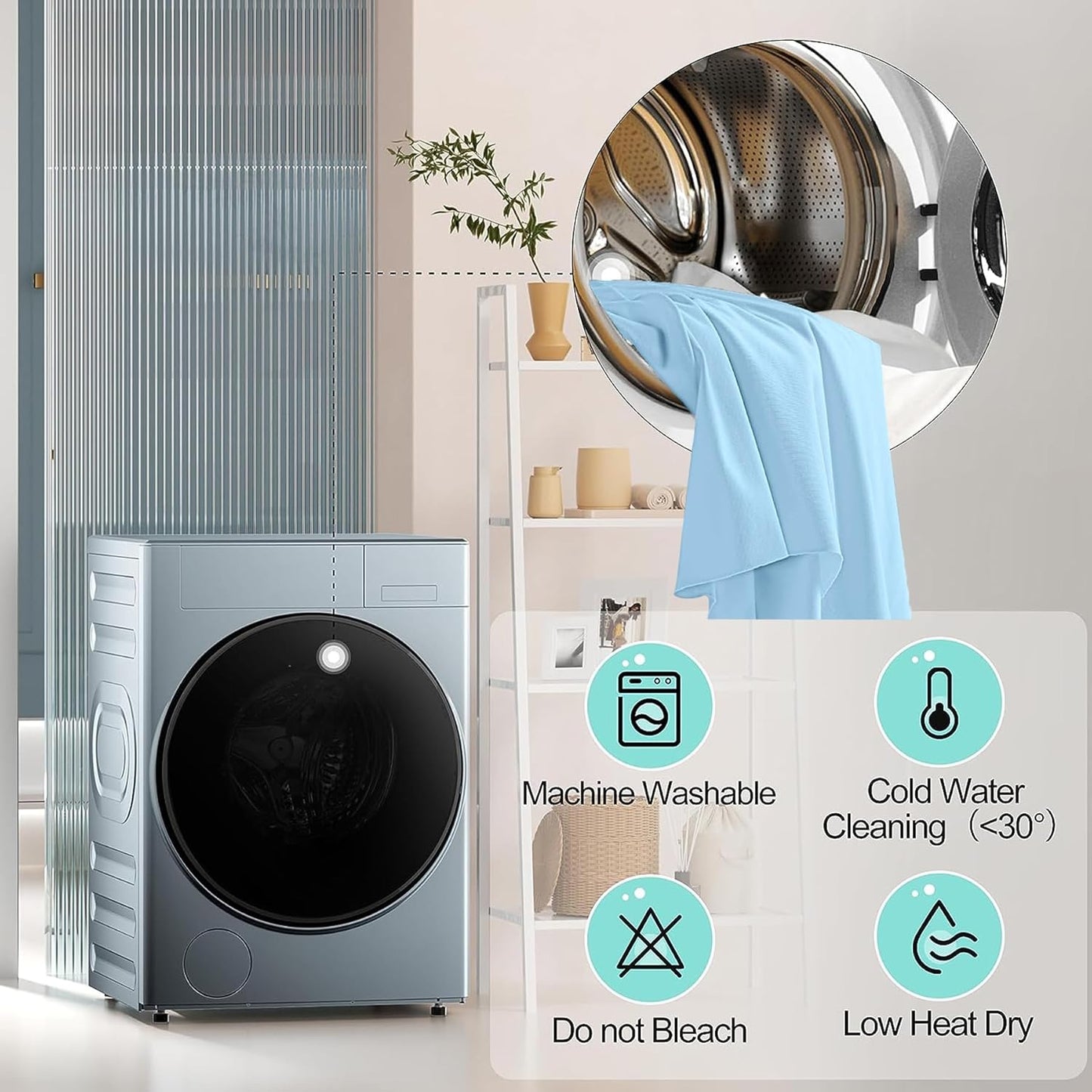 2Pack Baby Blue Spandex Table Clothes for 6 Foot Rectangle Tables, Fitted Table Cover 6ft Stretch Tablecloths Desk Skirt for Parties Weddings Birthday Banquet Baby Shower