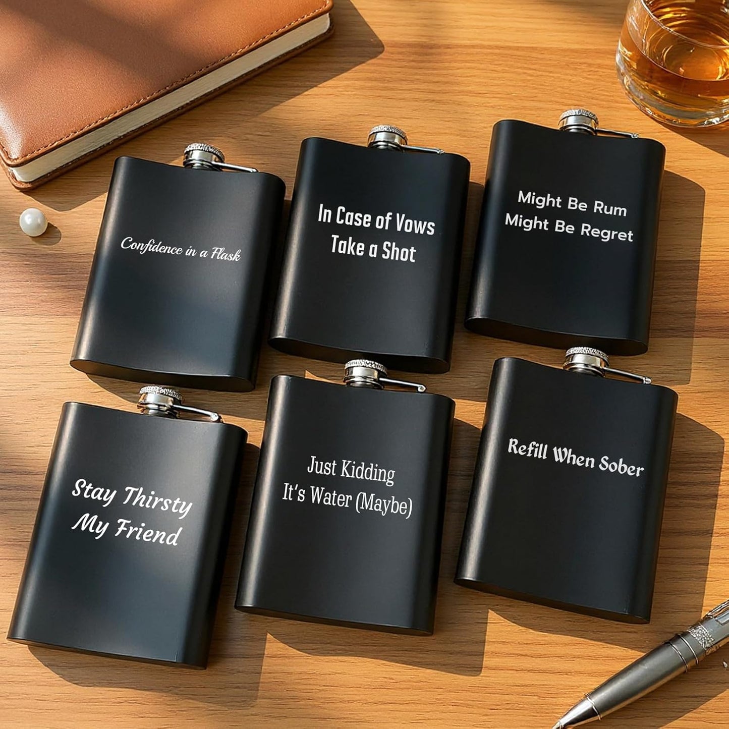 ELEGANTPARK Personalized Gifts for Men Custom Flask Engraved Any Text Bachelor Christmas Wedding Gifts for Him Boyfriend Husband Father Stainless Steel Hip Flasks for Liquor