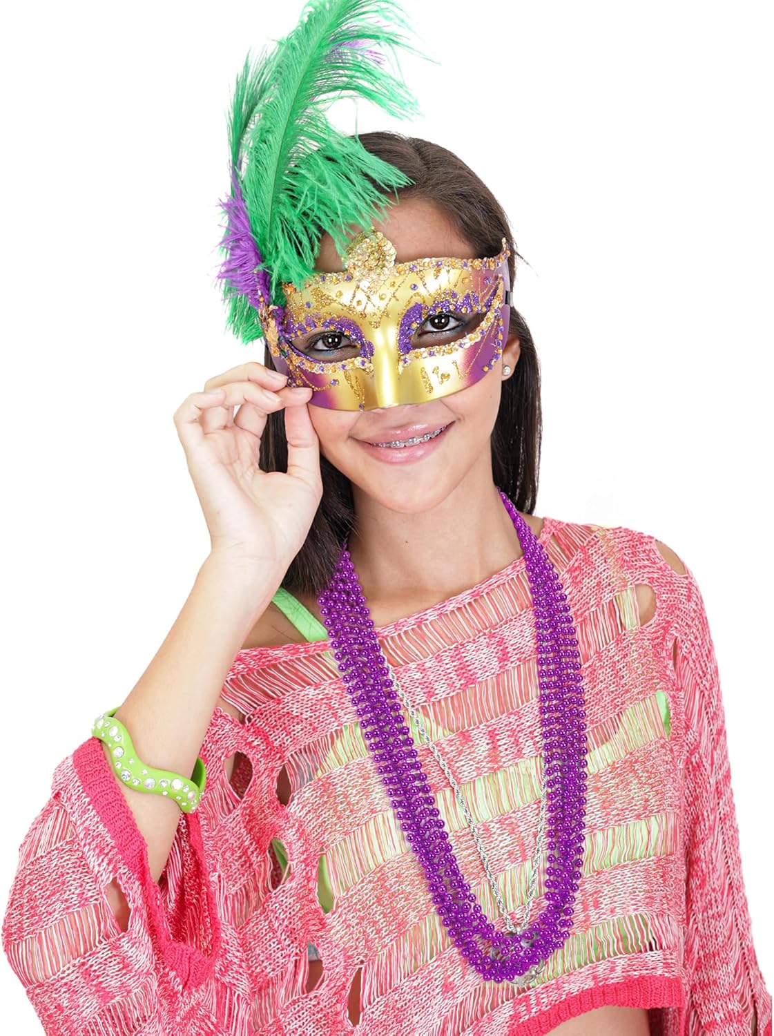 12 PCS Purple Mardi Gras Beads, 33" Mardi Gras Beads Bulk, Purple Bead Necklace, Mardi Gras Throws Accessory Set, Round Beads Necklaces for Mardi Gras Carnival Celebrations