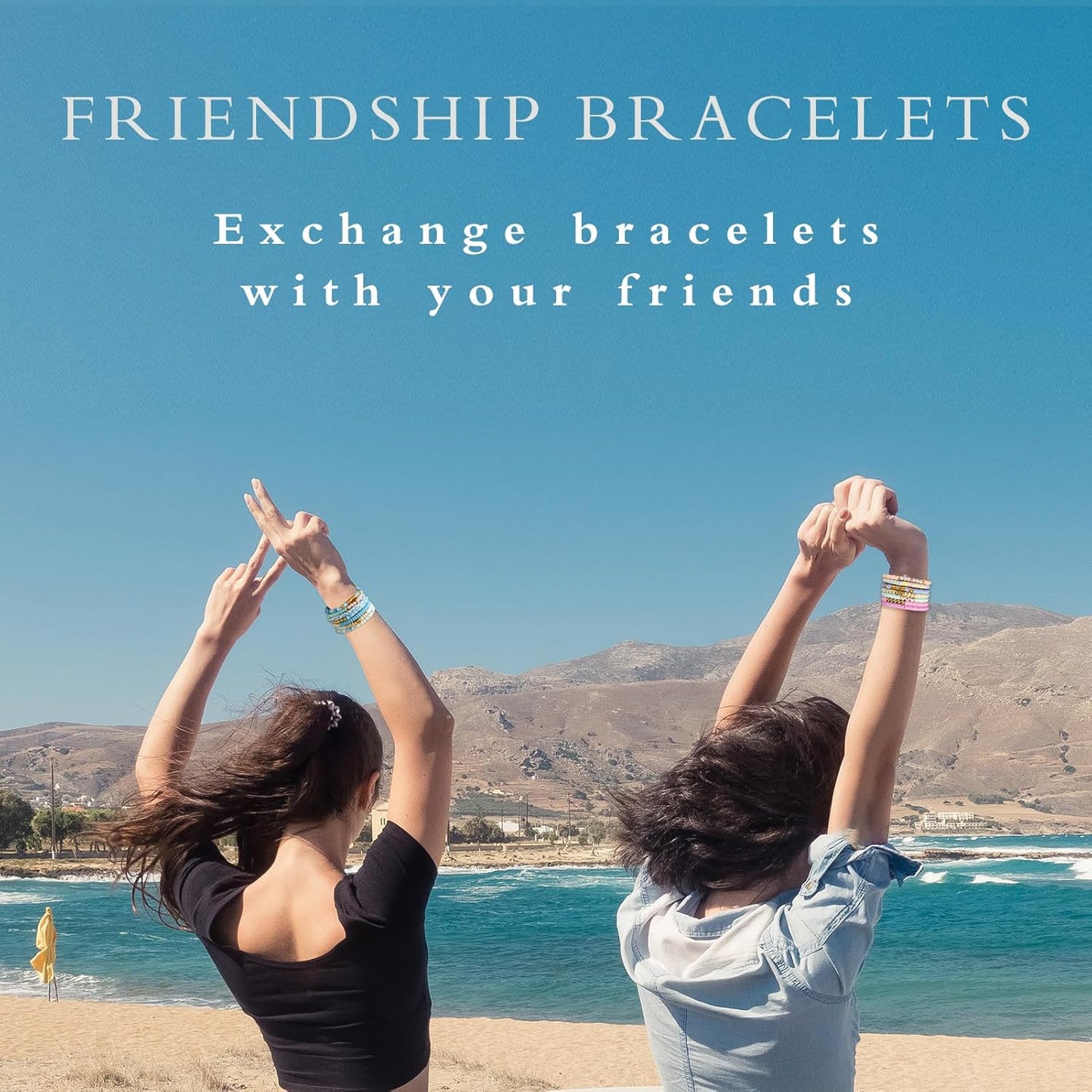 Friendship Bracelets Trendy Heishi Clay Bead Bracelets Stack Gold Beaded Stretch Bracelets for Women Boho Stackable Bracelets Bulk Cute Preppy Jewelry