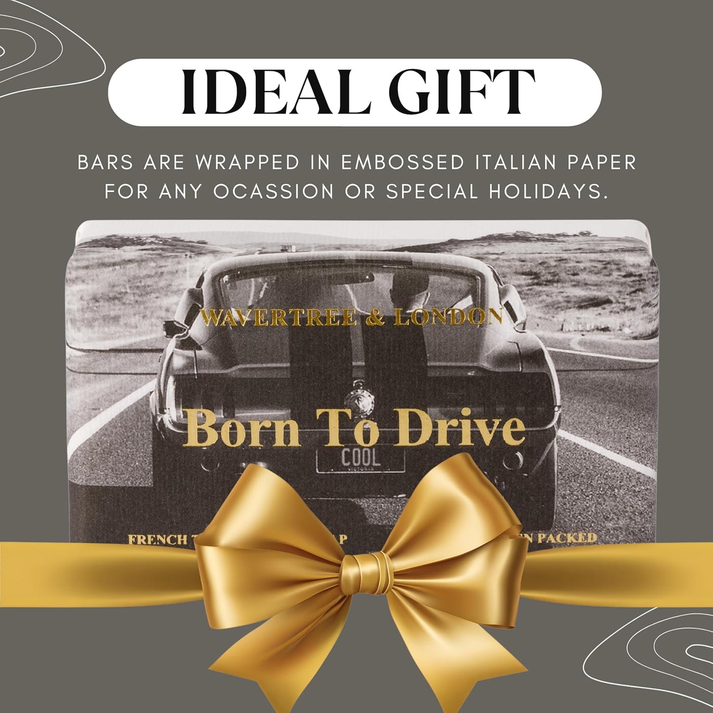 Wavertree & London Born To Drive Scented Natural Soap Bars (2 Bars), 7oz Moisturizing French Triple Milled Soap Bars enriched with shea butter - Pure Plant Oil Bath & Body Bars for All Skin Types