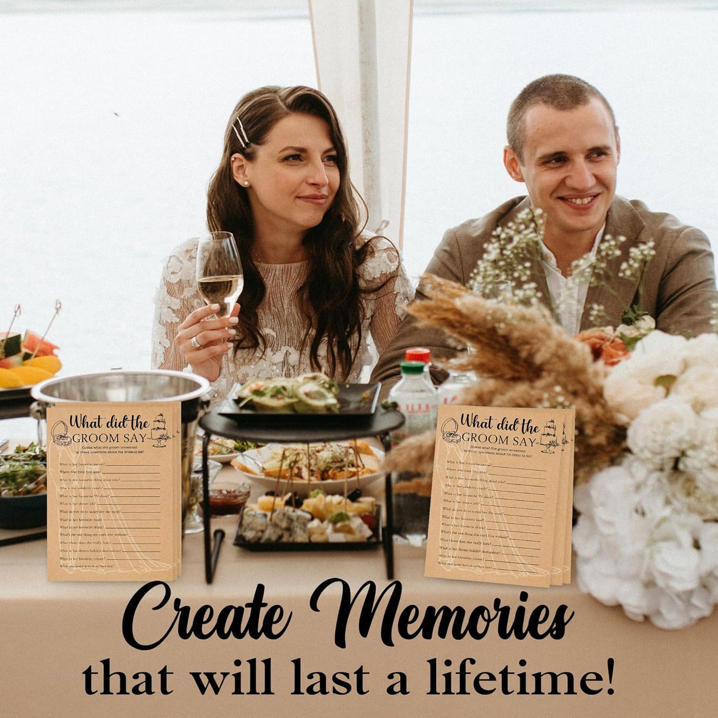 Bridal Shower Games, Set of 30 Cards, What Did The Groom Say, Engagement Party Rustic Wedding Shower Games