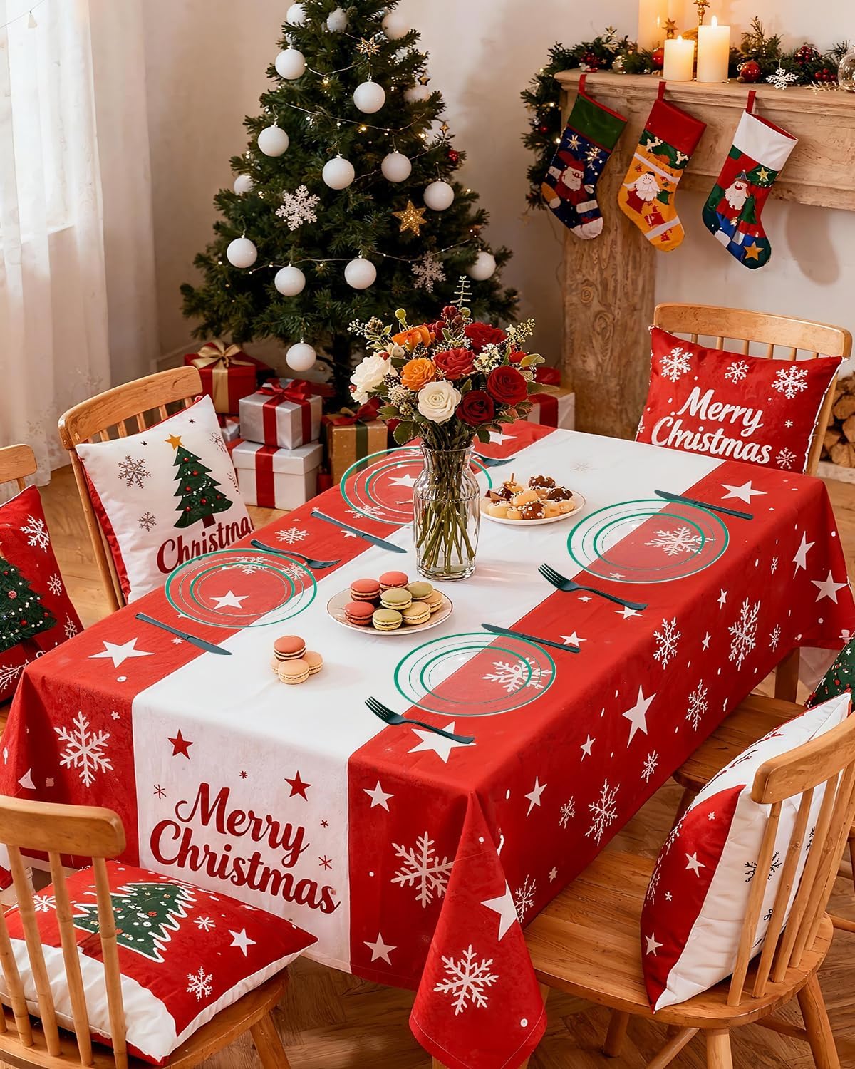 Goodluck 350 Piece Green Plastic Plates, Clear Plastic Silverware Disposable Plates Set, Include 100Plates, 50Pack Pre Rolled Napkins with Silverware, 50Cups for Party, Wedding, Graduation