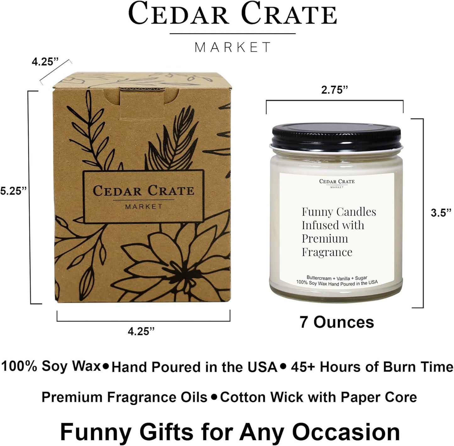 Cedar Crate Market - Anniversary Candle - Romantic Anniversary Wedding Gifts for Men, Women, Couples, Wife, Husband, Him & Her, Unique Gift for Milestone Celebrations, 9 oz 100% Soy Wax