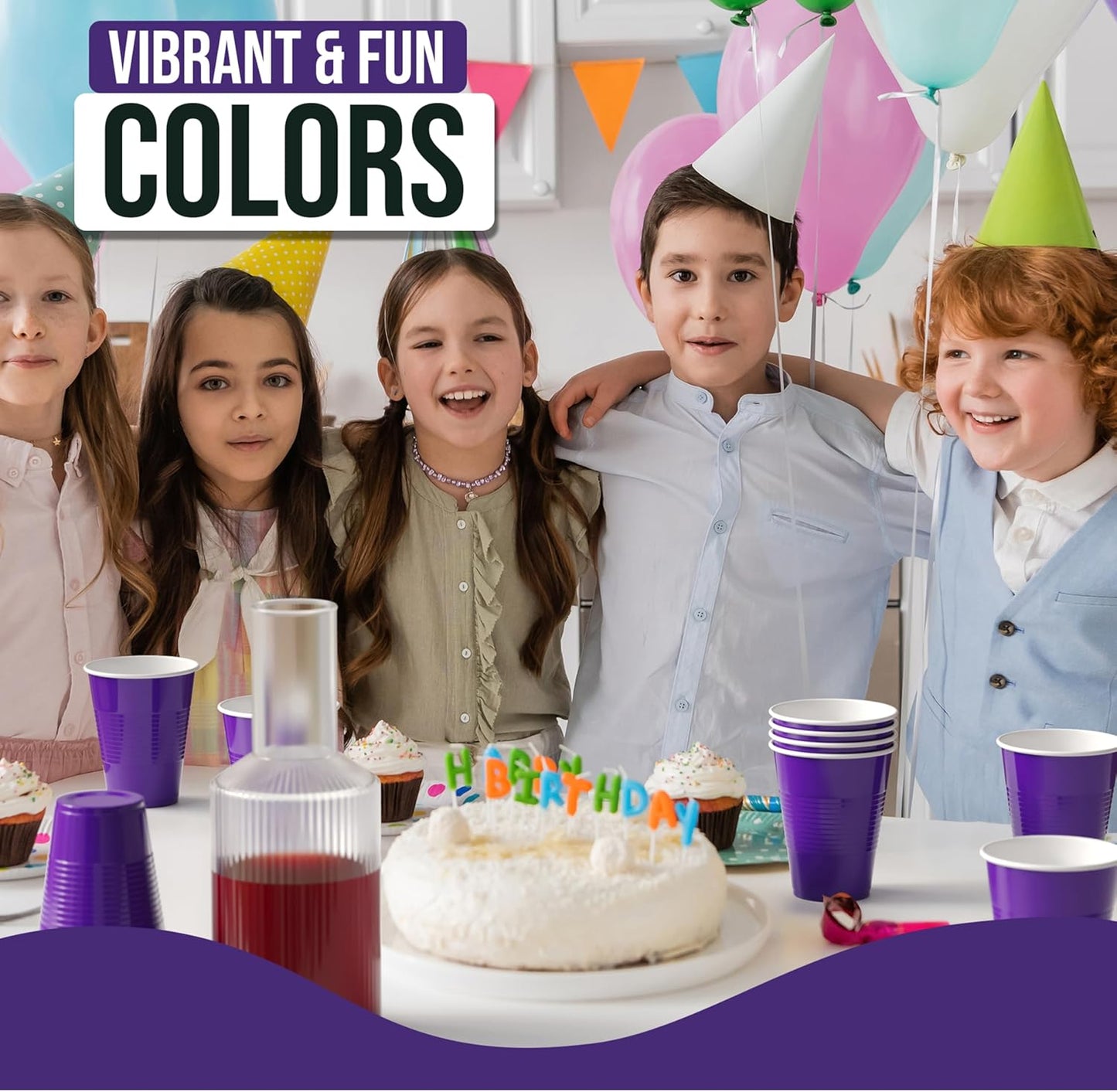 18 Oz Purple Plastic Cups For Party Supplies 50 Pack | Purple Disposable Cups Plastic | Disposable Drinkware For Parties, Events & Everyday