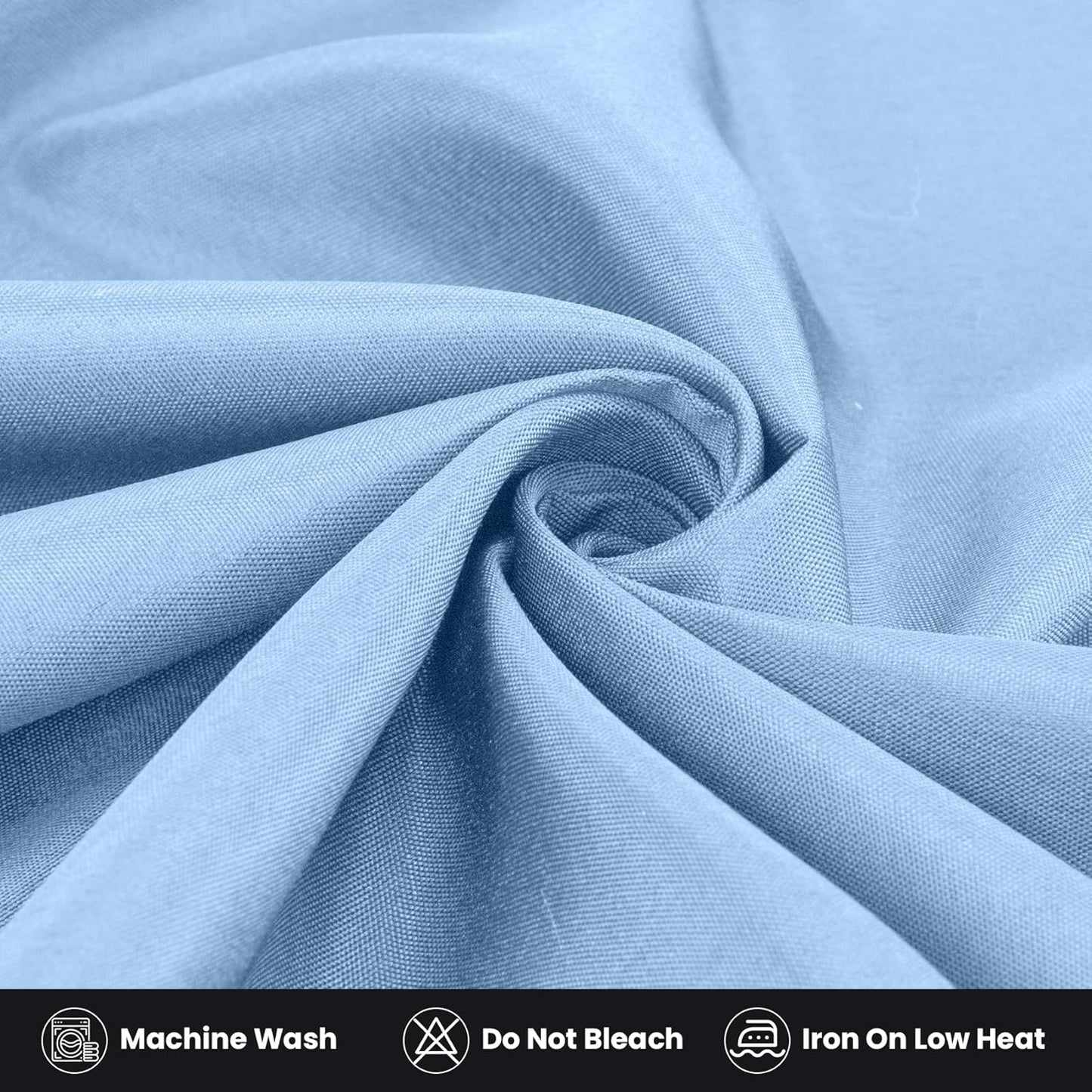 Ascoza 2 Pack Fitted Tablecloth for 8 Foot Rectangle Tables 96 x 30 Inch Blue Mist Table Covers Water Resistant Polyester Table Cloth for Wedding, Parties,Display, Trade Show (Blue Mist)