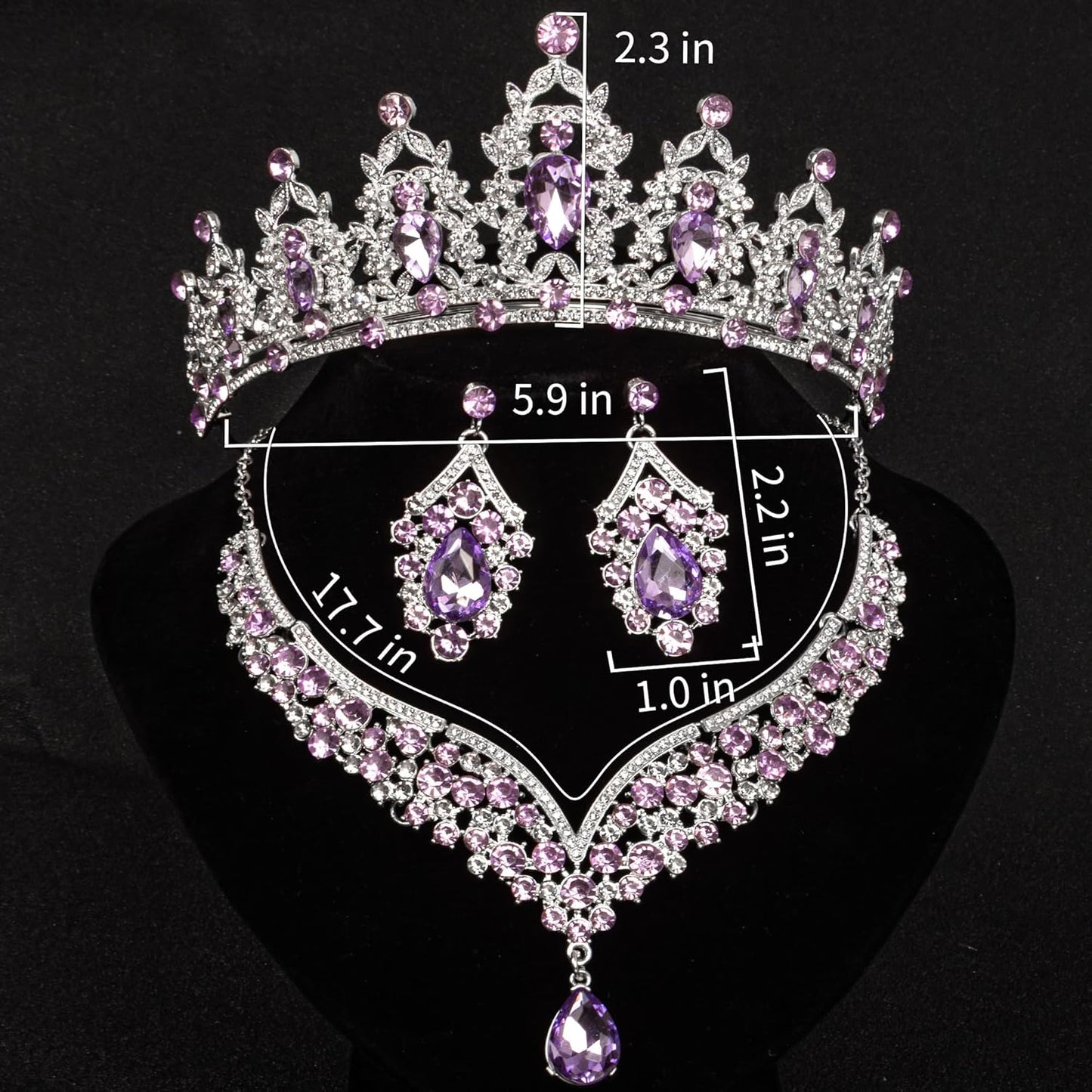 Crowns and Tiaras jewelry sets for Wedding princess birthday party Halloween Prom Pageant Jewelry for Women Crystal Bridal Jewelry Set for women