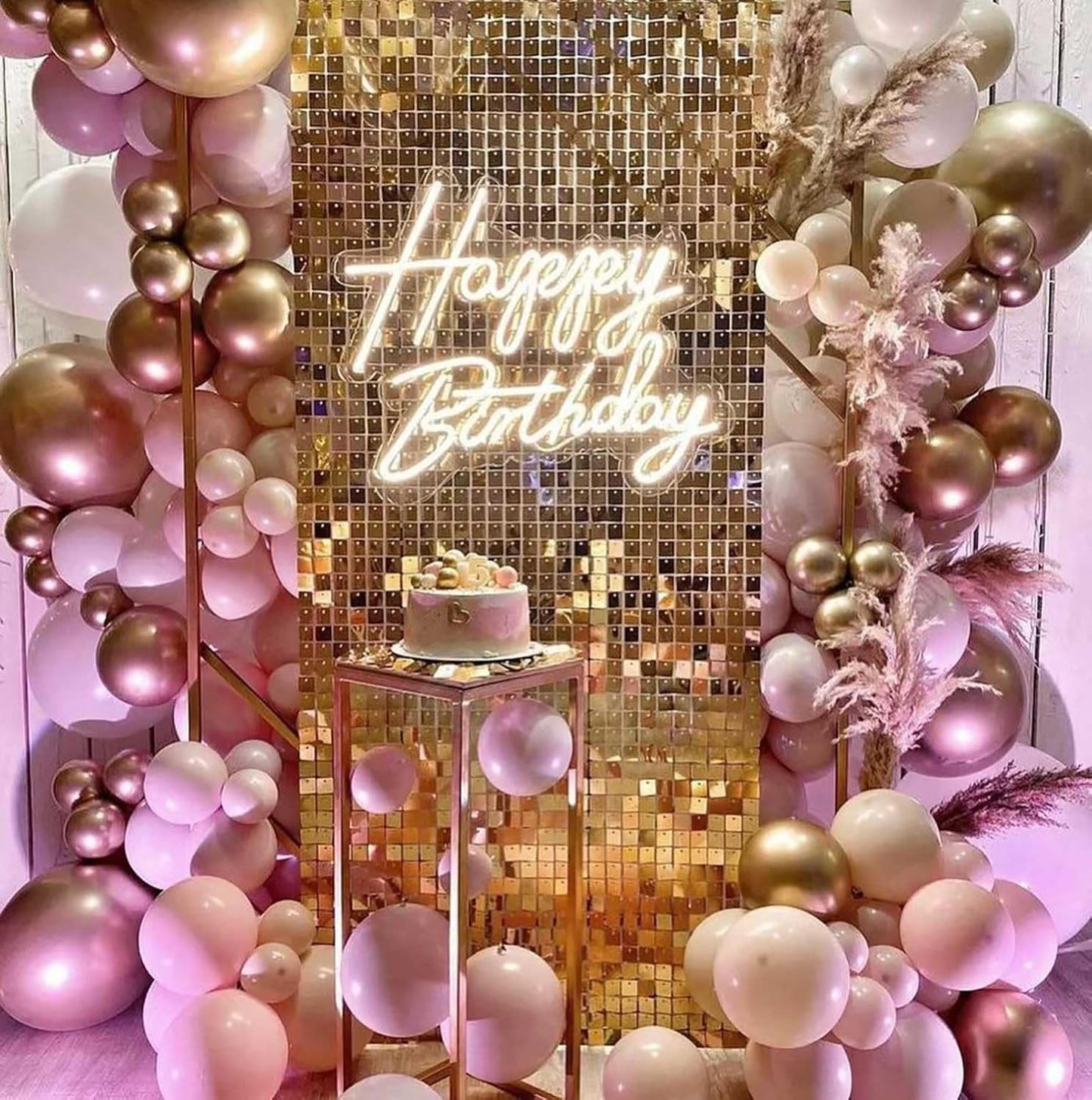 KALOR 12 Inch Metallic PInk Balloons, 50 Pcs Latex Helium Metallic Balloons for Kid's Birthday Party, Baby Shower, Wedding, Graduate Party Decorations