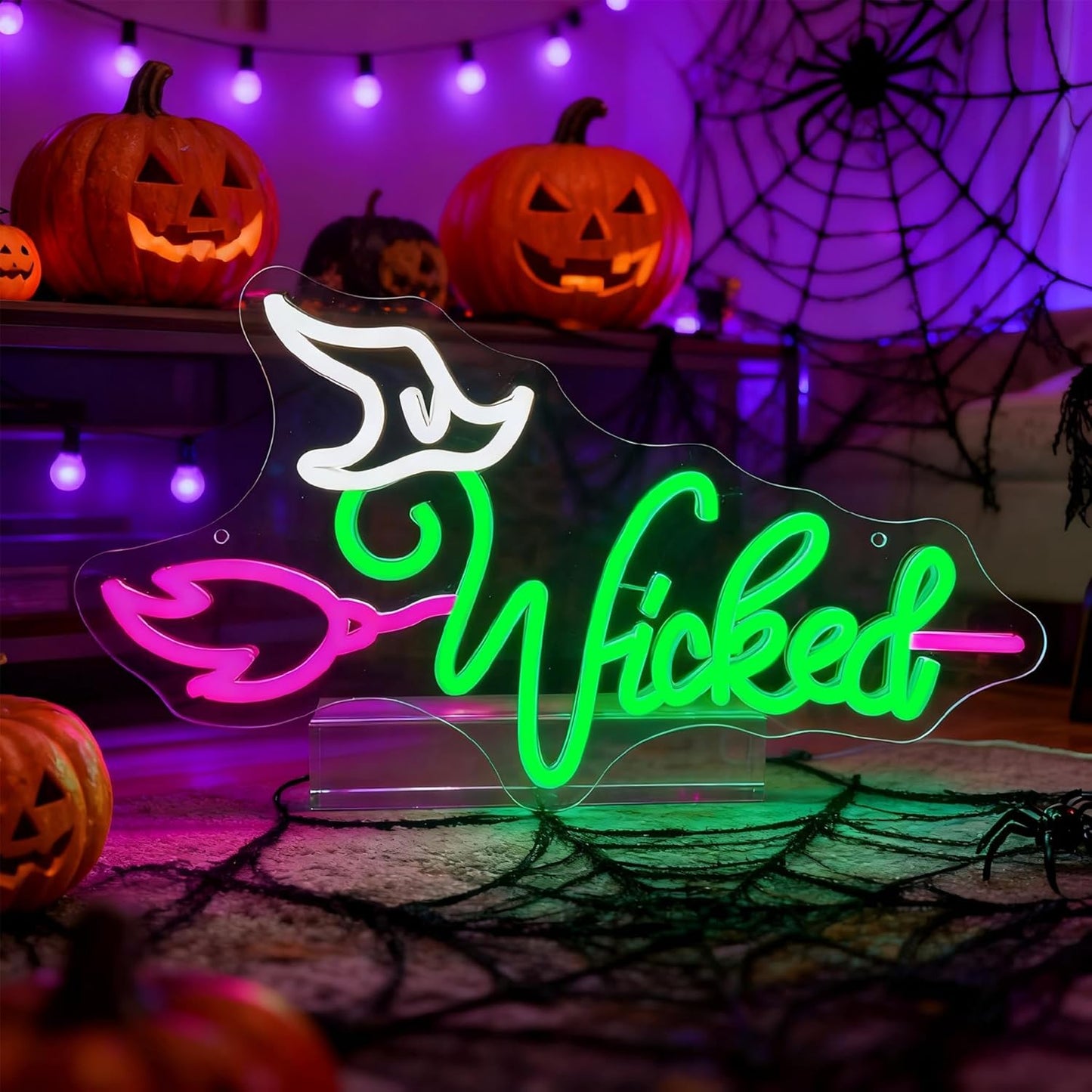 Witch Theme Party Decorations & Gift for Her - LED Neon Light for Bedroom Birthday Art Wall Decortion