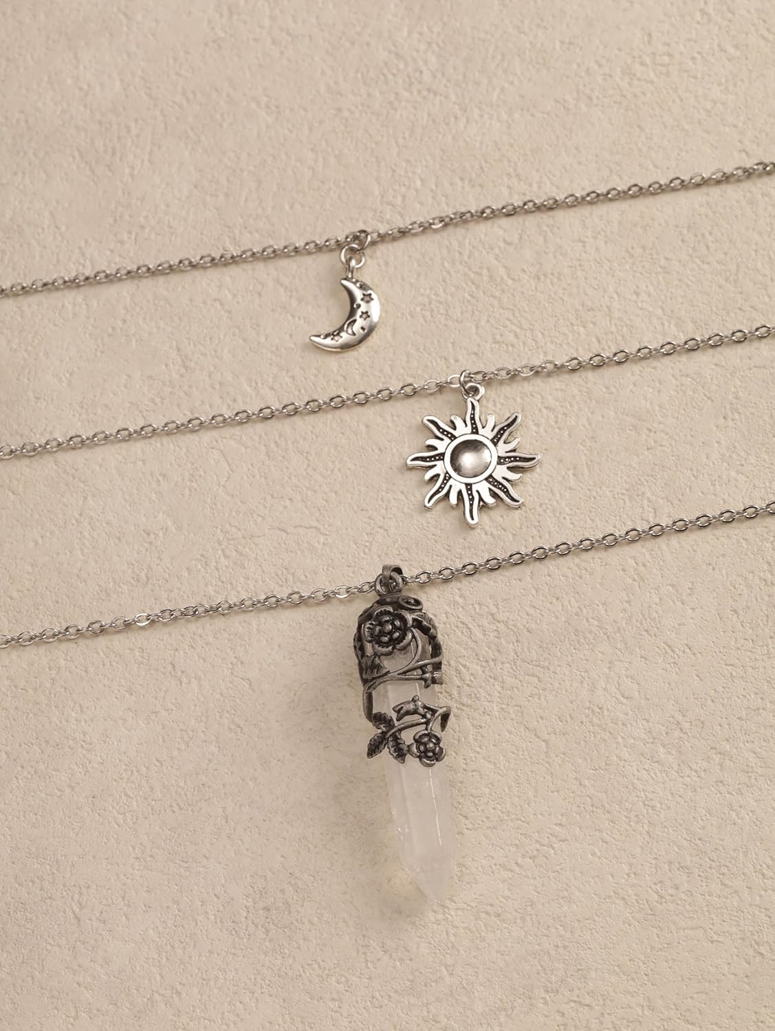 Sacina Gothic Emo Grunge Crescent Moon Choker, Moon Sun Star Choker Necklace, Goth Gothic Necklace, Halloween Christmas Jewelry Gift for Women