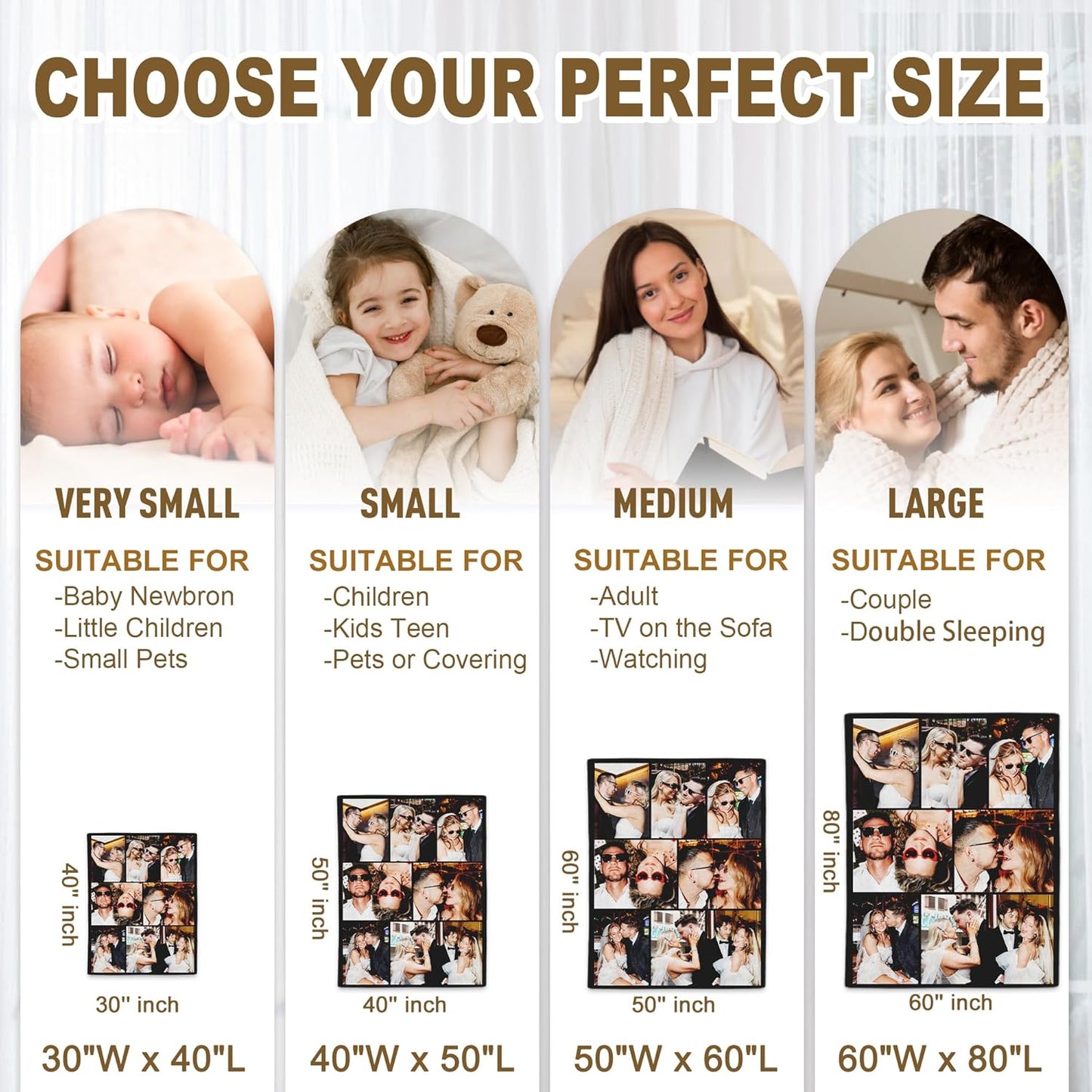 Yofair Ships Next Day, Custom Blanket with Picture Anniversary Wedding Gifts for Women Men Personalized Photo Blankets I Love You Couple Gift for Boyfriend Girlfriend Wife Husband