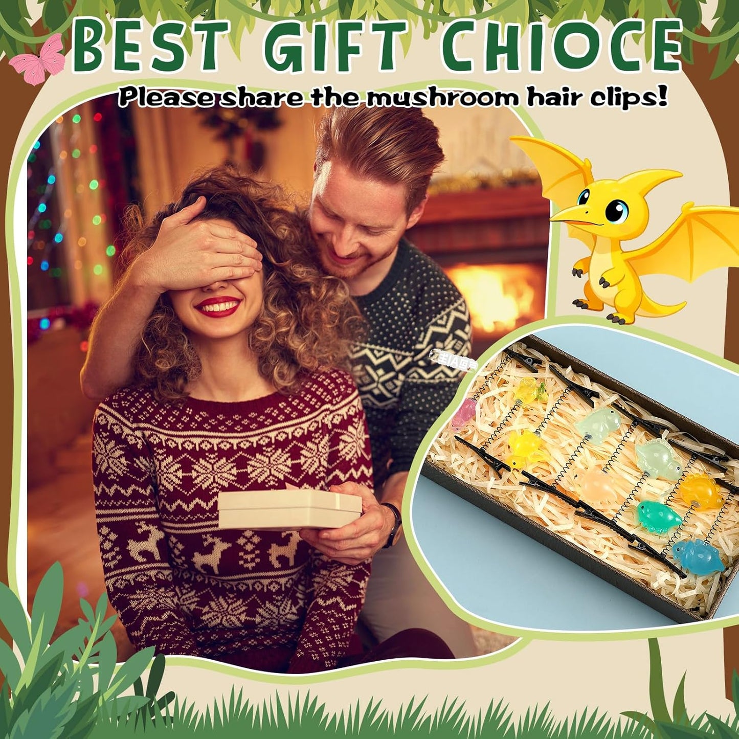 30 Pcs Mini Glow Hair Clips Girls Rave Hair Clips for Women Christmas Music Festival Holiday Party Supplies (Funny Dinosaur)