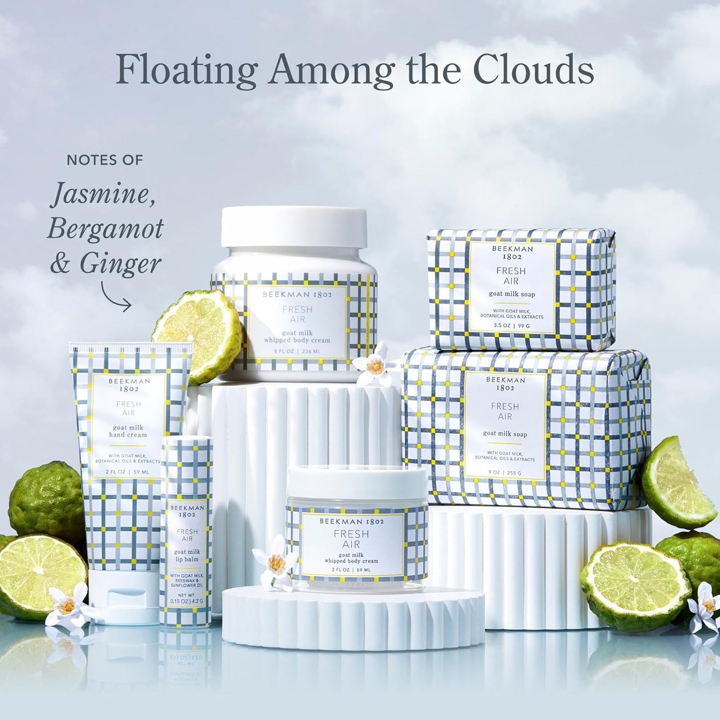 Beekman 1802 Goat Milk Body Soap Bar, Fresh Air - Scented - 9 oz - Nourishes, Moisturizes & Hydrates - 100% Vegetable Soap with Lactic Acid - Good for Sensitive Skin - Cruelty Free