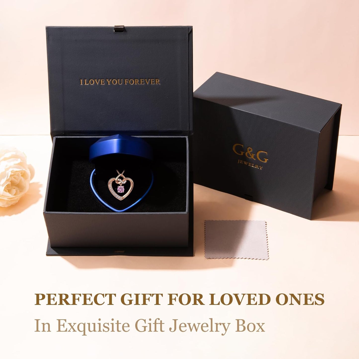 Heart Birthstone Necklaces Gifts for Women Wife, Jewelry for Women Wedding Anniversary Birthday Gifts for Wife Girlfriend Mom Christmas Valentines Gifts S925 Sterling Silver