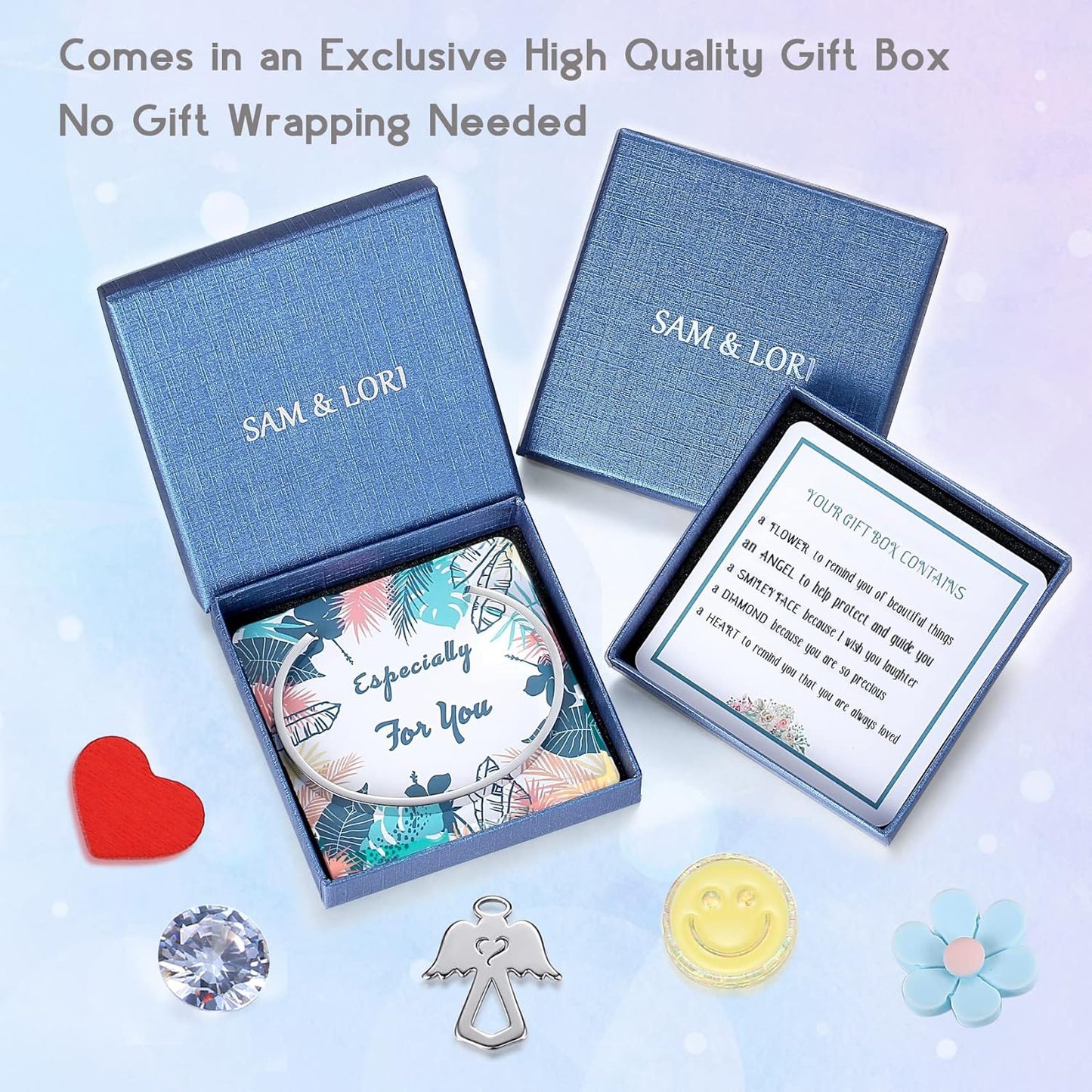 SAM & LORI Personal Bracelets for Teens/Women-Inspirational Jewelry Gifts (Various Designs) for Daughter/Sister/Mom/Friends-Adjustable Bracelet in a Pretty Gift Box