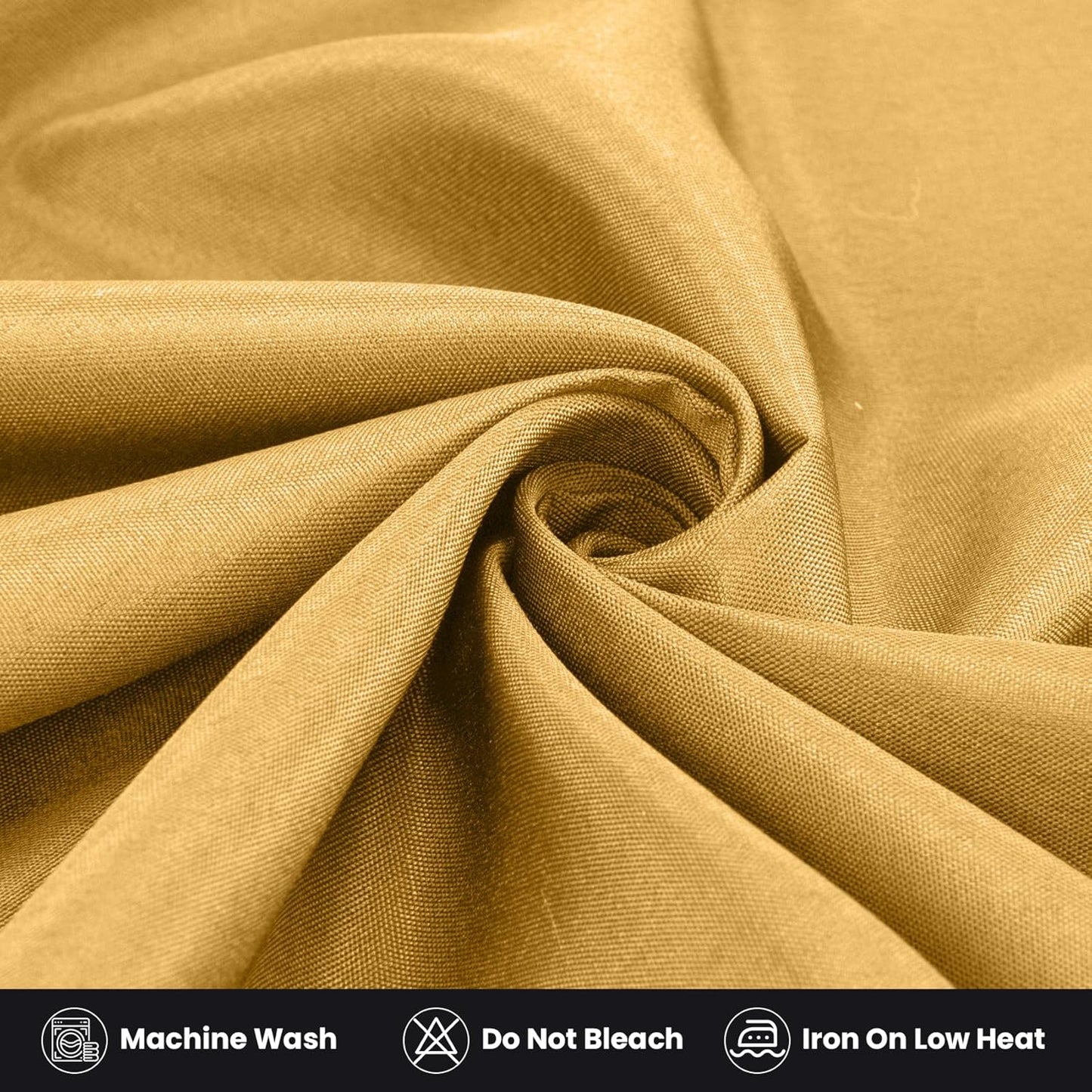 Ascoza 2 Pack Fitted Tablecloth for 4 Foot Rectangle Tables 48 x 24 Inch Gold Table Covers Water Resistant Polyester Table Cloth for Wedding, Parties,Display, Trade Show (Gold)