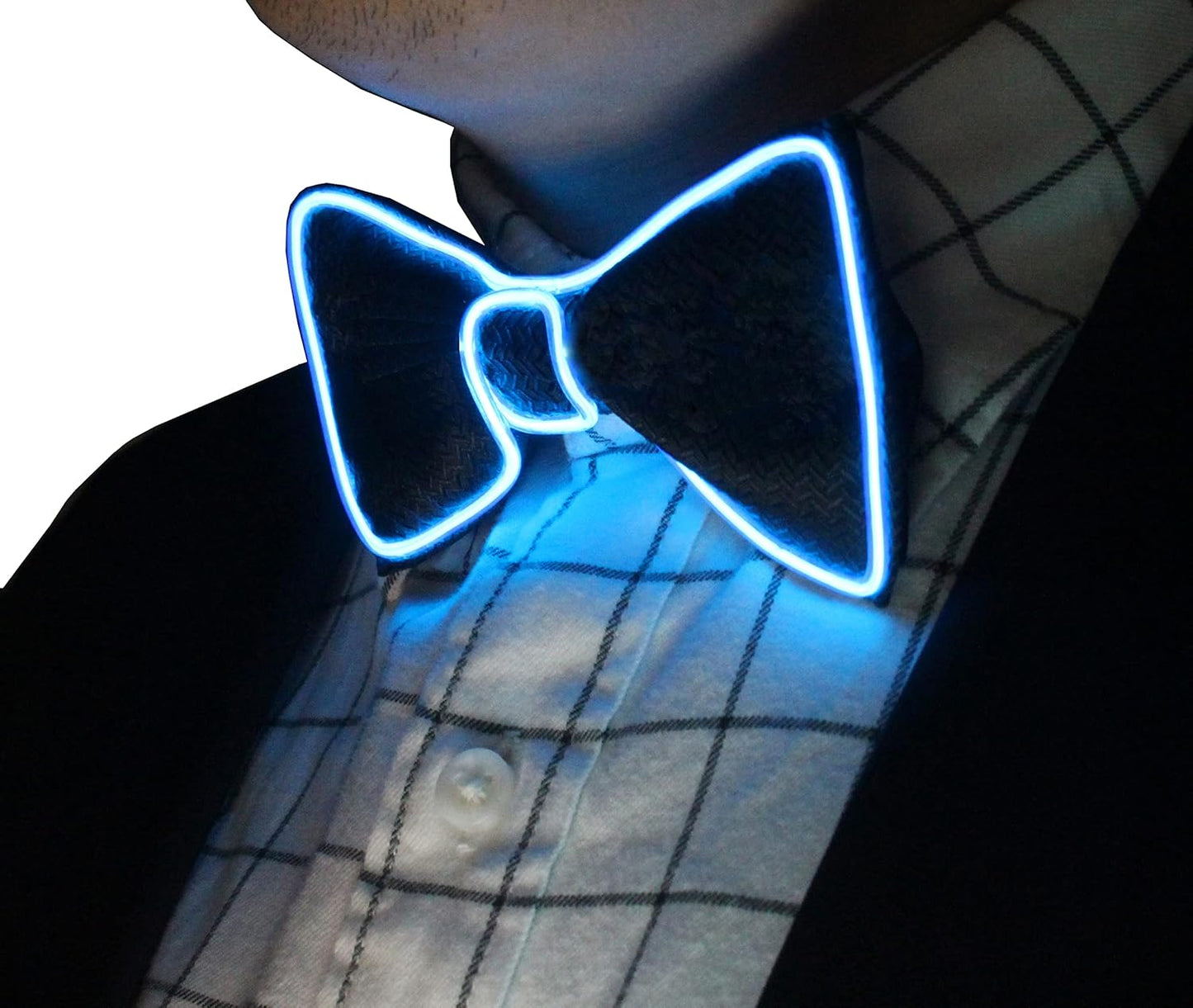 2 Pcs/Set, Light Up Men's LED Suspenders And Bow Tie, Perfect for Music Festival Halloween Costume Party, Christmas