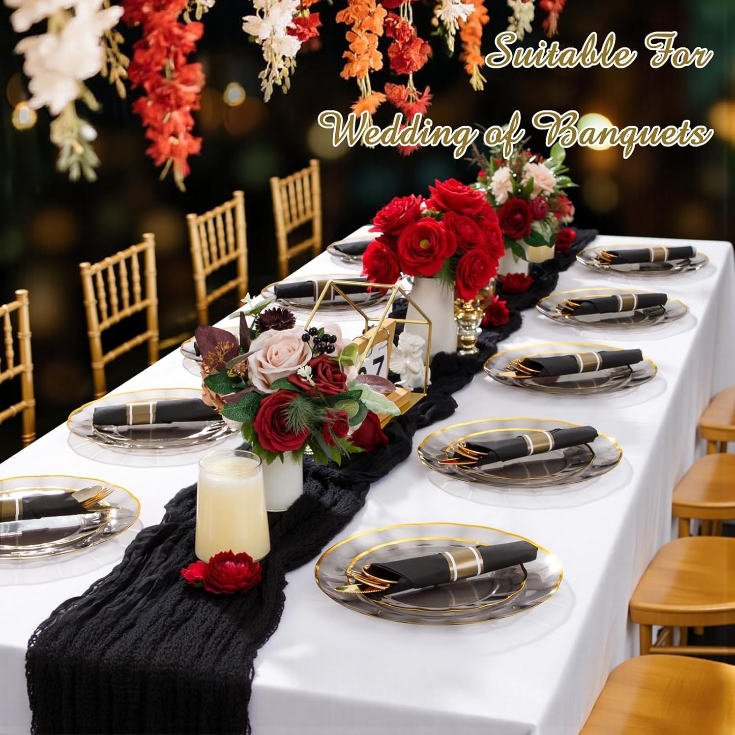 Supernal 120Pack Pre Rolled Silverware Set, Wrapped Disposable Silverware Set, Disposable Utensils Includes 120 Plastic Forks and Spoons, 120 Plastic Knives, 120 Napkins for Wedding, Birthday, Party