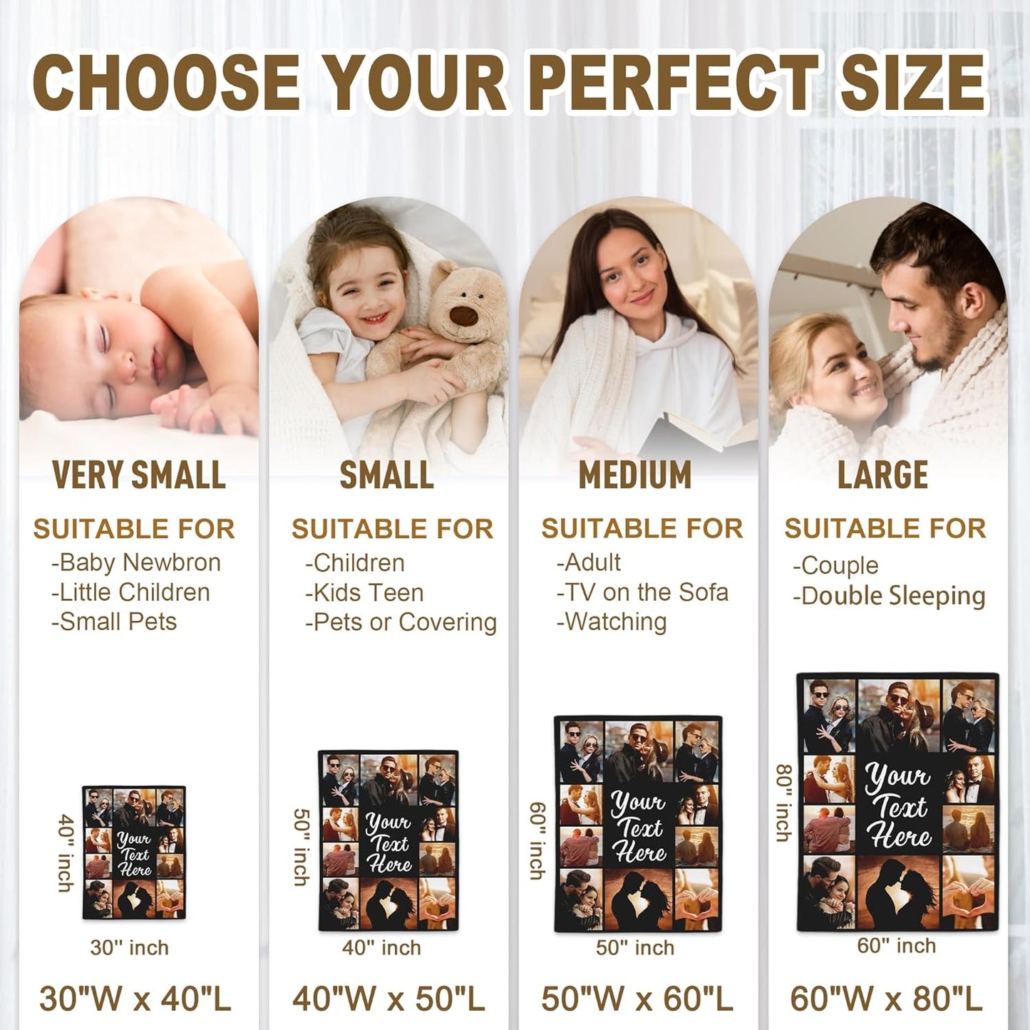 Yofair Ships Next Day, Custom Blanket with Picture Anniversary Wedding Gifts for Women Men Personalized Photo Blankets I Love You Couple Gift for Boyfriend Girlfriend Wife Husband